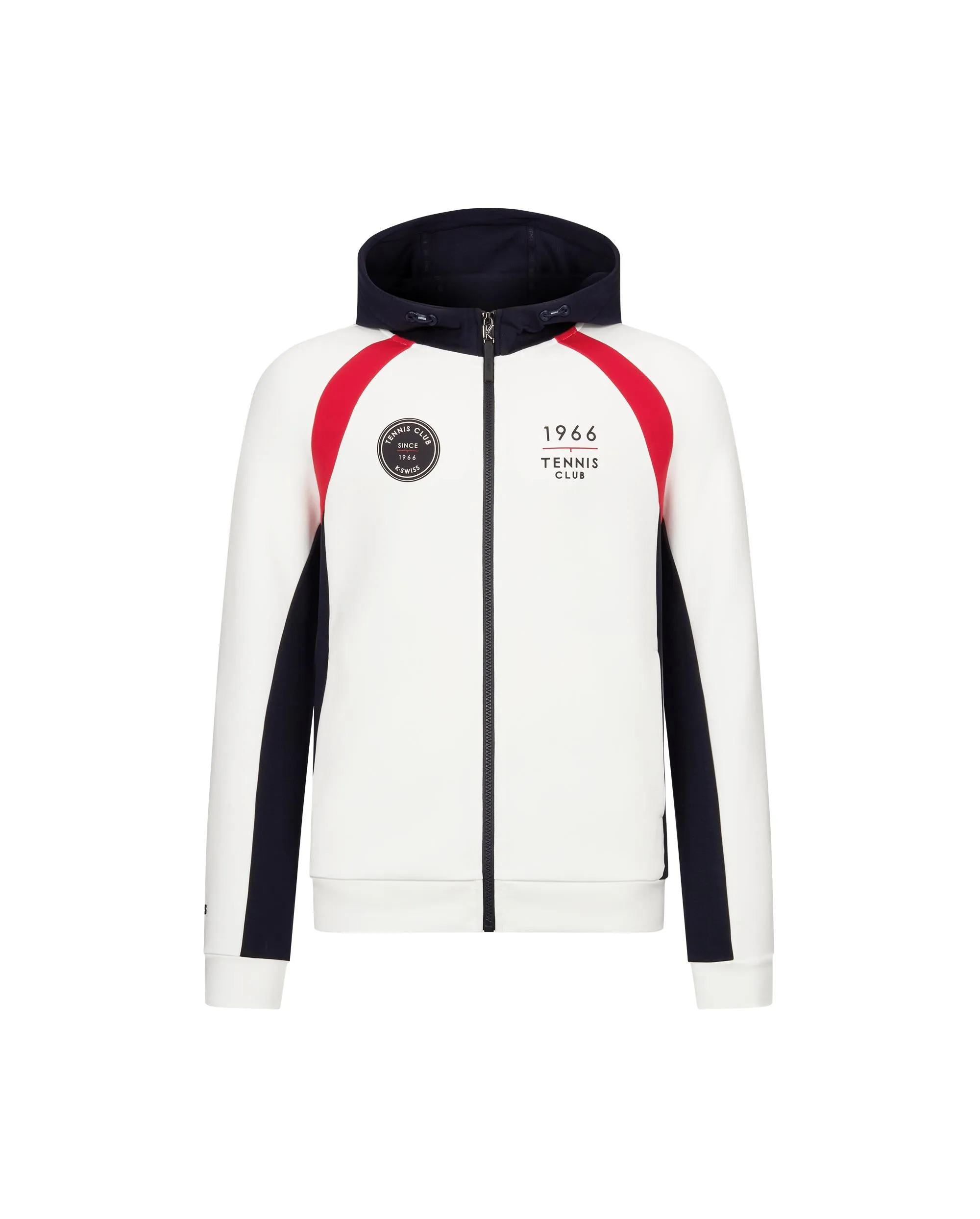 1011480-161 | MEN'S TENNIS CLUB LOGO COLOR BLOCKS HOODED JACKET | WHITE