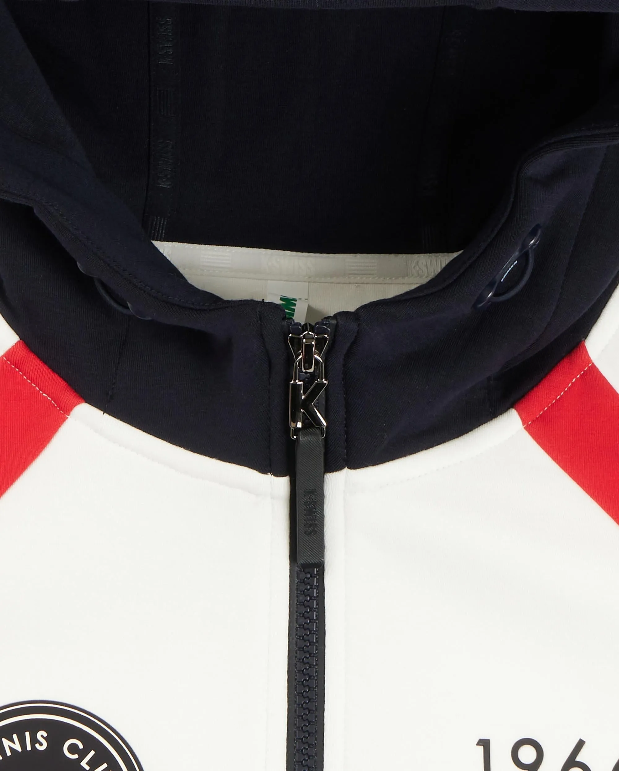 1011480-161 | MEN'S TENNIS CLUB LOGO COLOR BLOCKS HOODED JACKET | WHITE