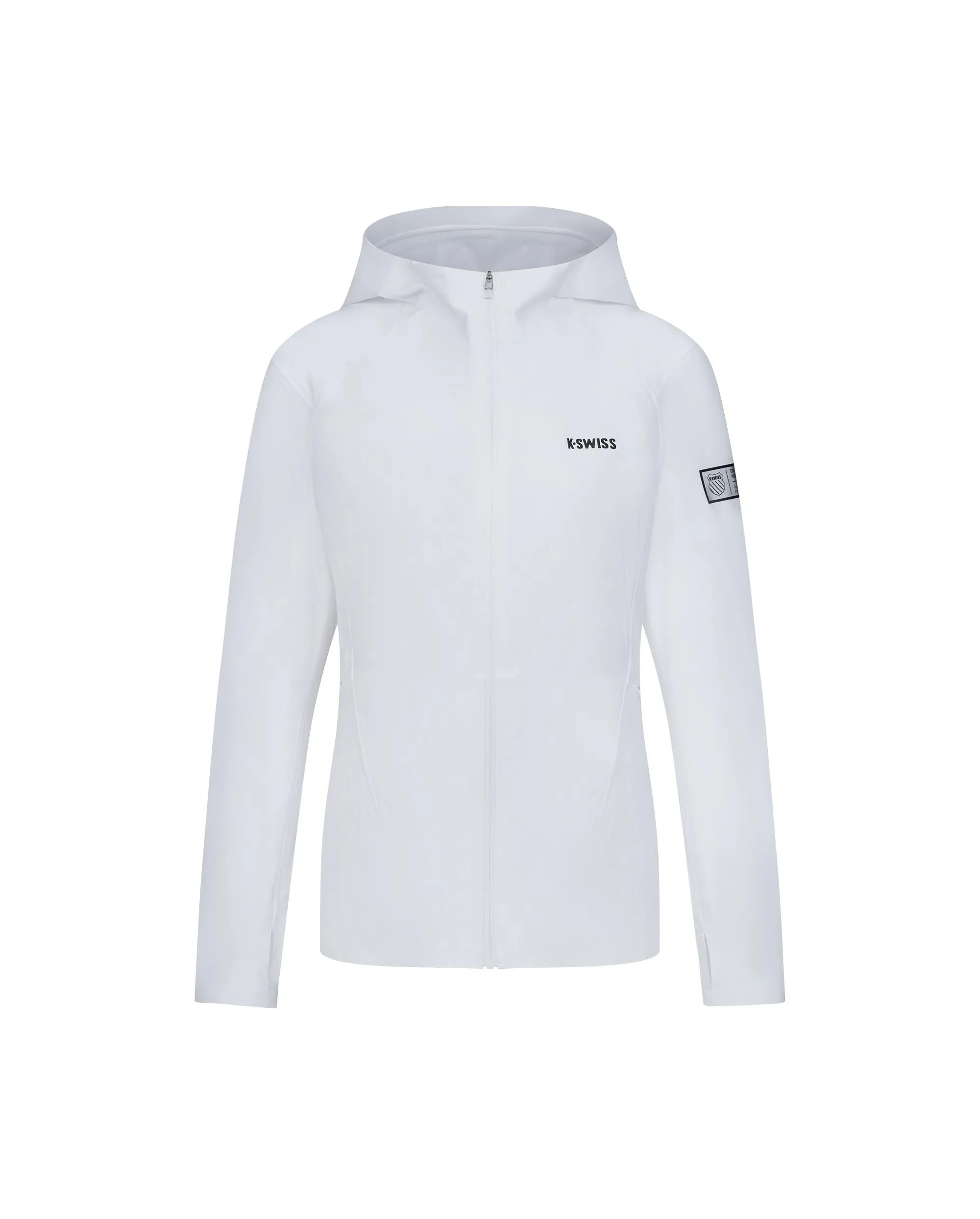 1910694-101 | WOMEN'S K-SWISS LOGO HOODED JACKET | WHITE/WHITE