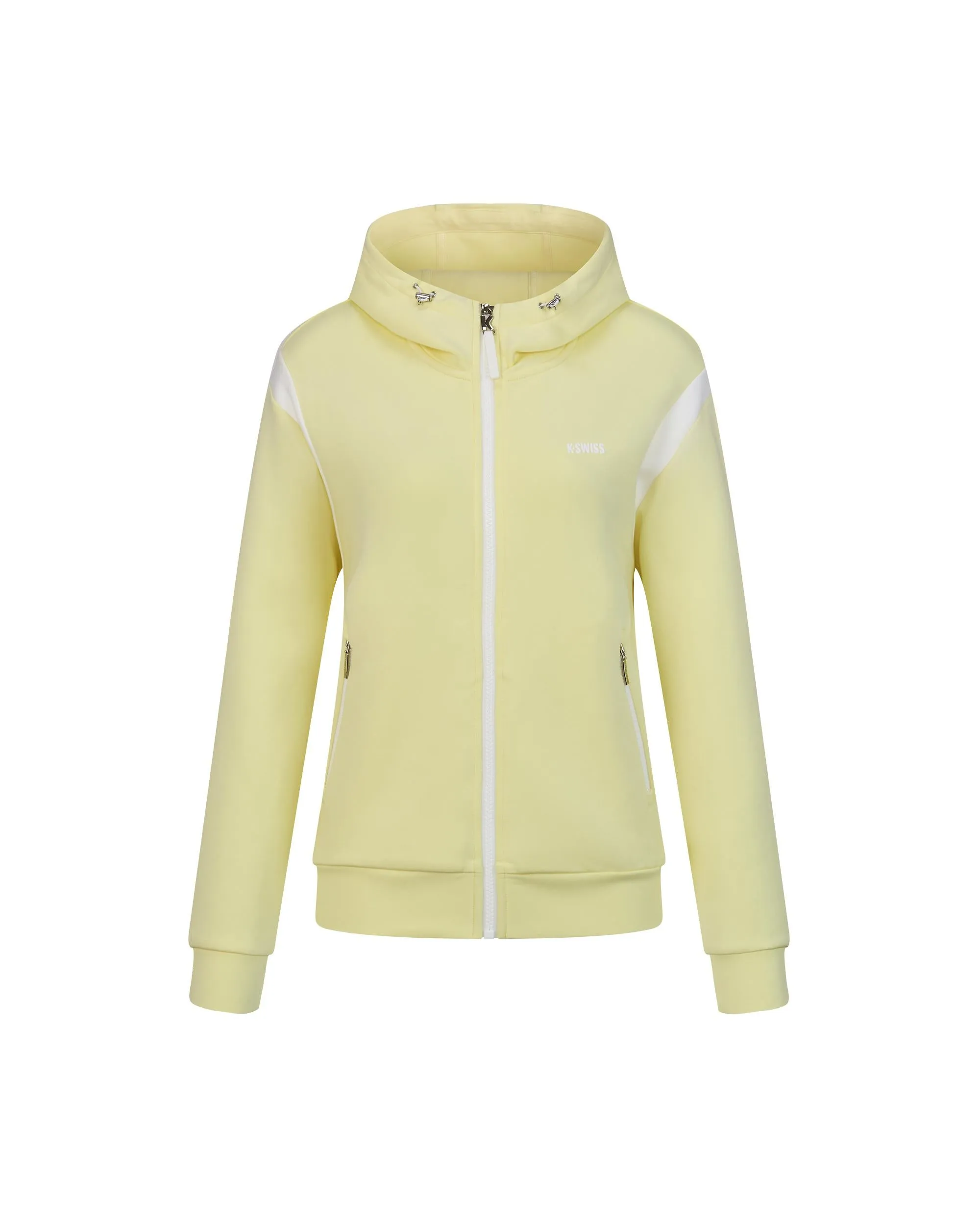 1910824-750 | WOMEN'S K-SWISS LOGO COLOR BLOCKS HOODED JACKET | YELLOW/MISC