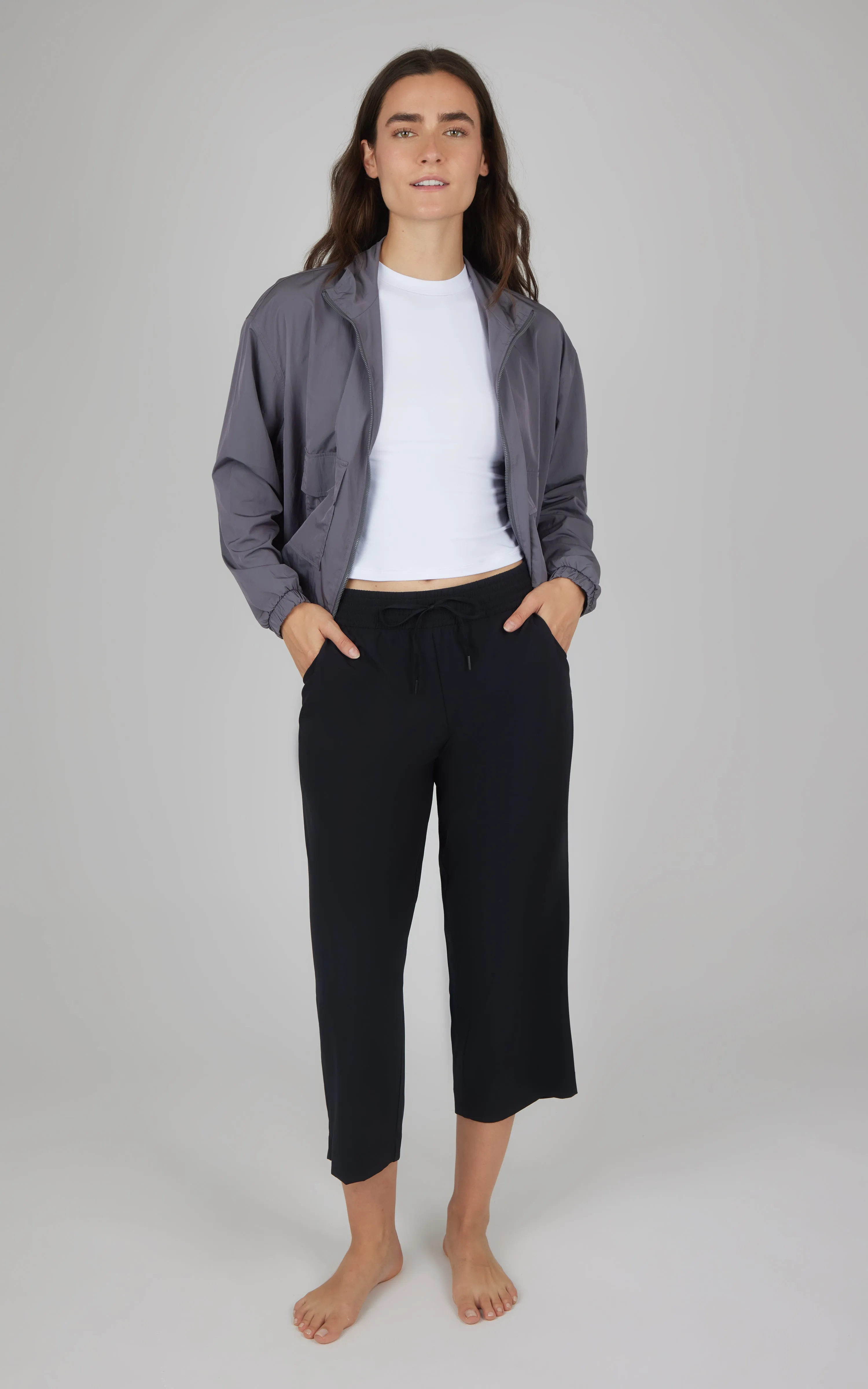 3 PC Cargo Jacket   Tank   Capri Set