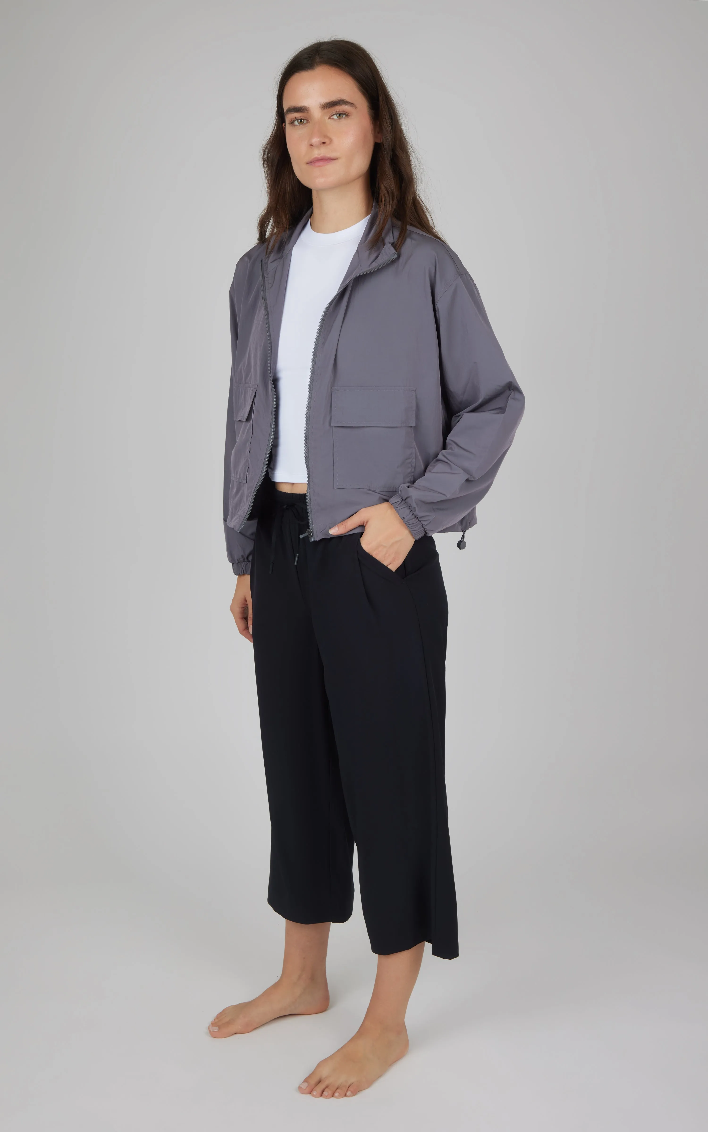 3 PC Cargo Jacket   Tank   Capri Set