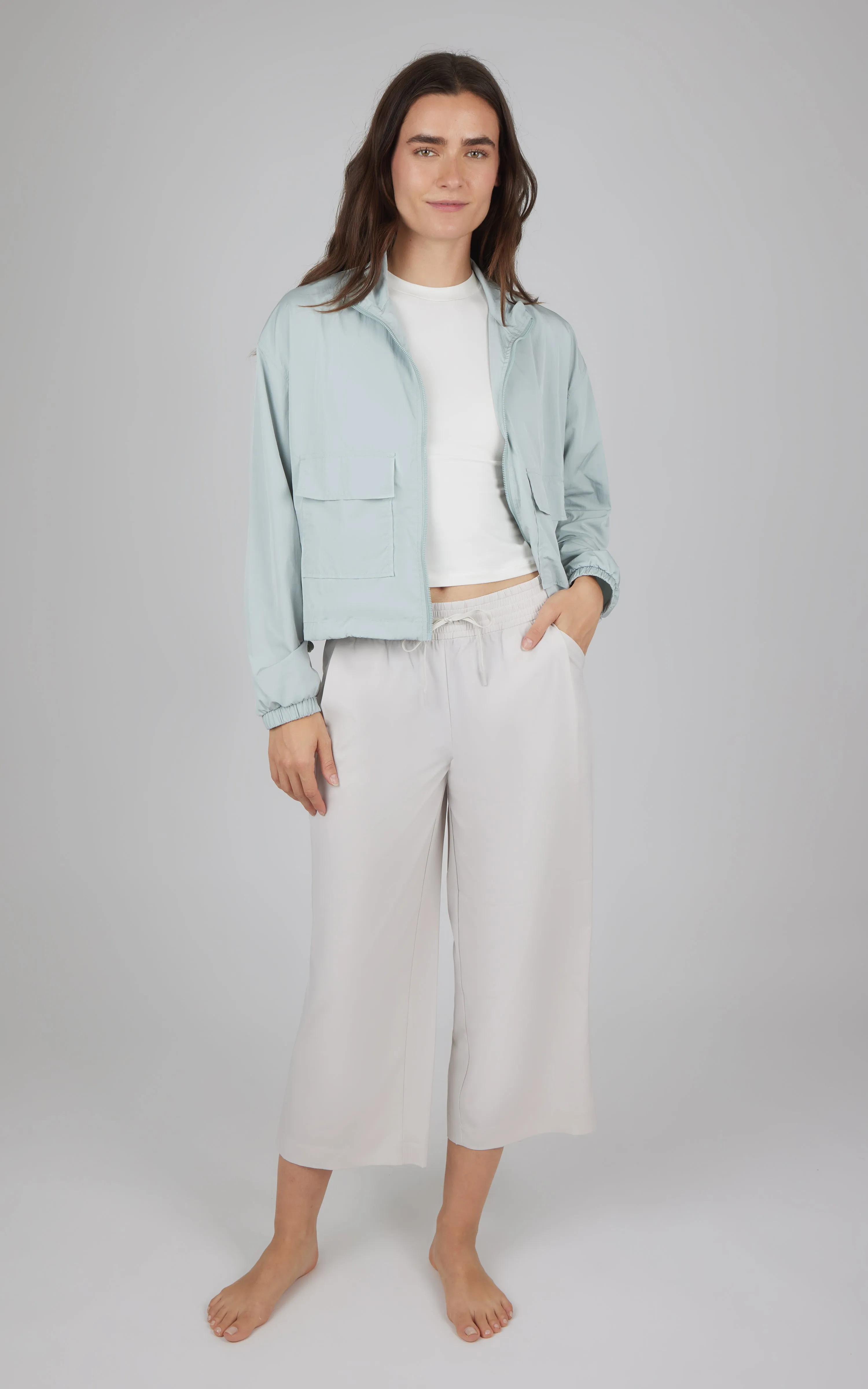 3 PC Cargo Jacket   Tank   Capri Set