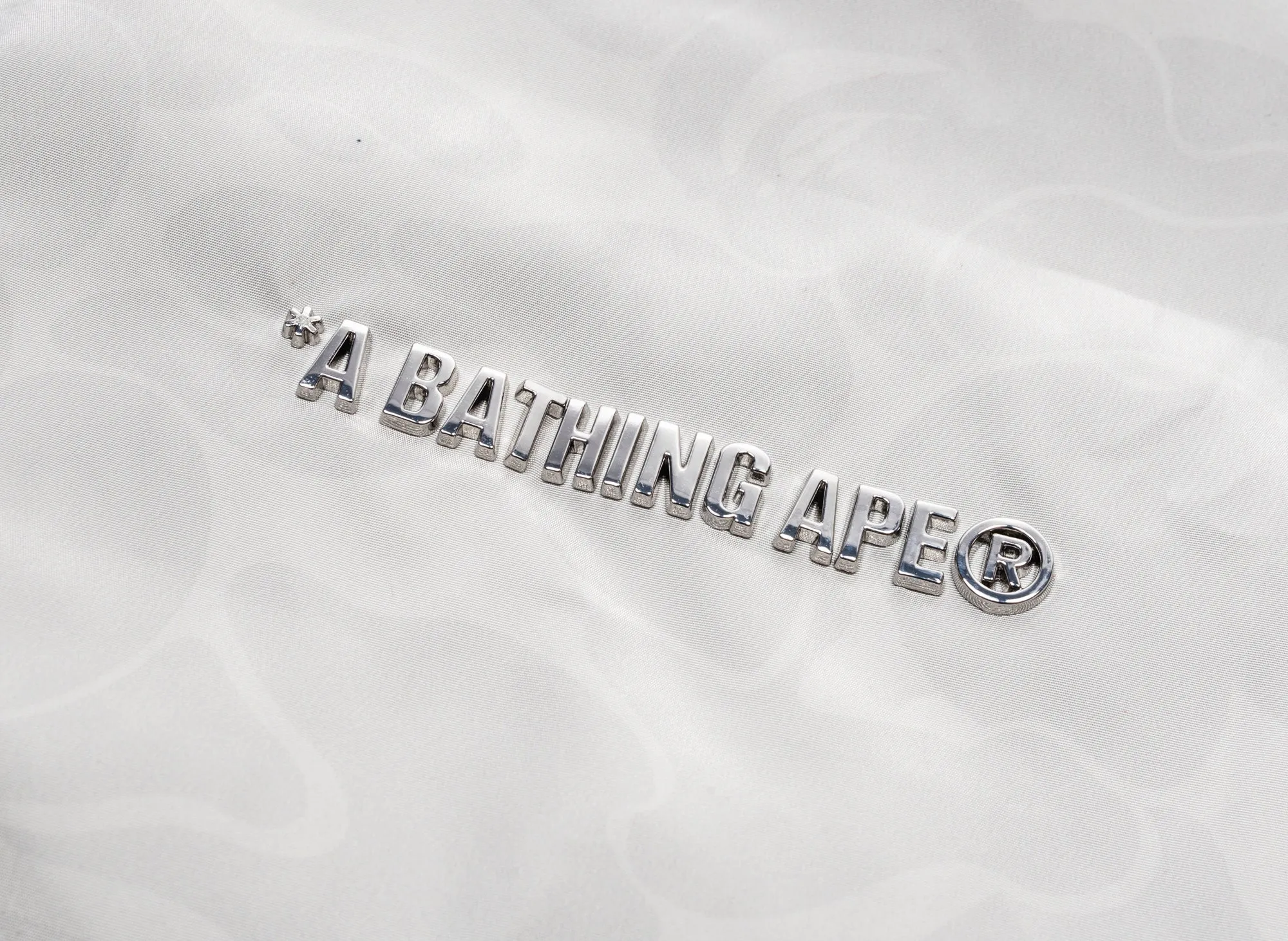 A Bathing Ape Solid Color Nylon Hooded Jacket in Grey