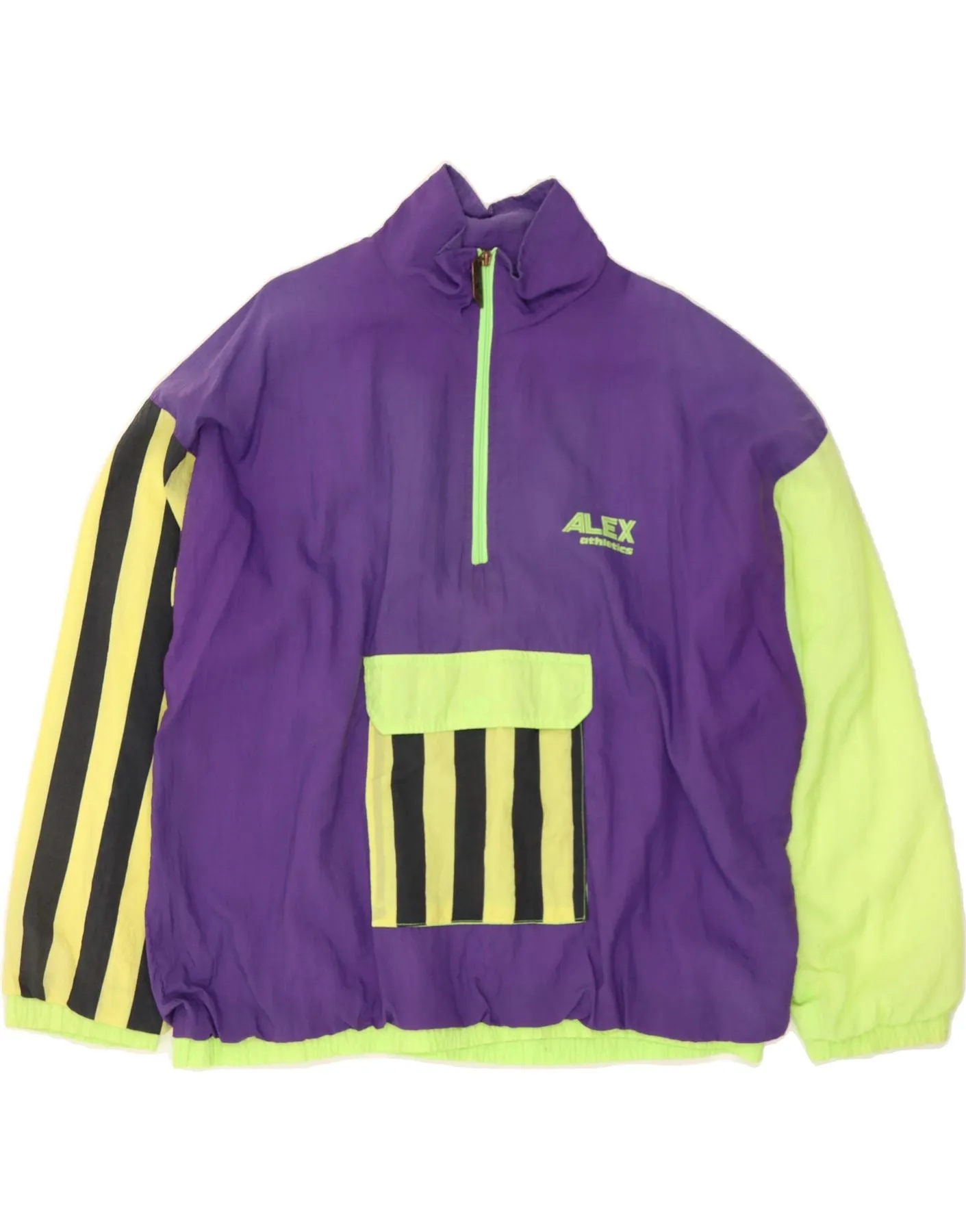 ALEX ATHLETICS  Mens Pullover Tracksuit Top Jacket XL Purple Colourblock