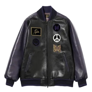 Award Jacket - Cowhide Lthr. Purple