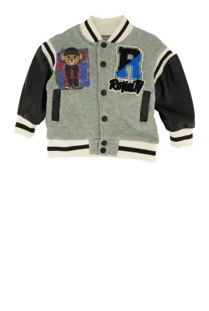 Baby Boys 12-24M Royalty Chenille Patch Graphic Varsity Jacket