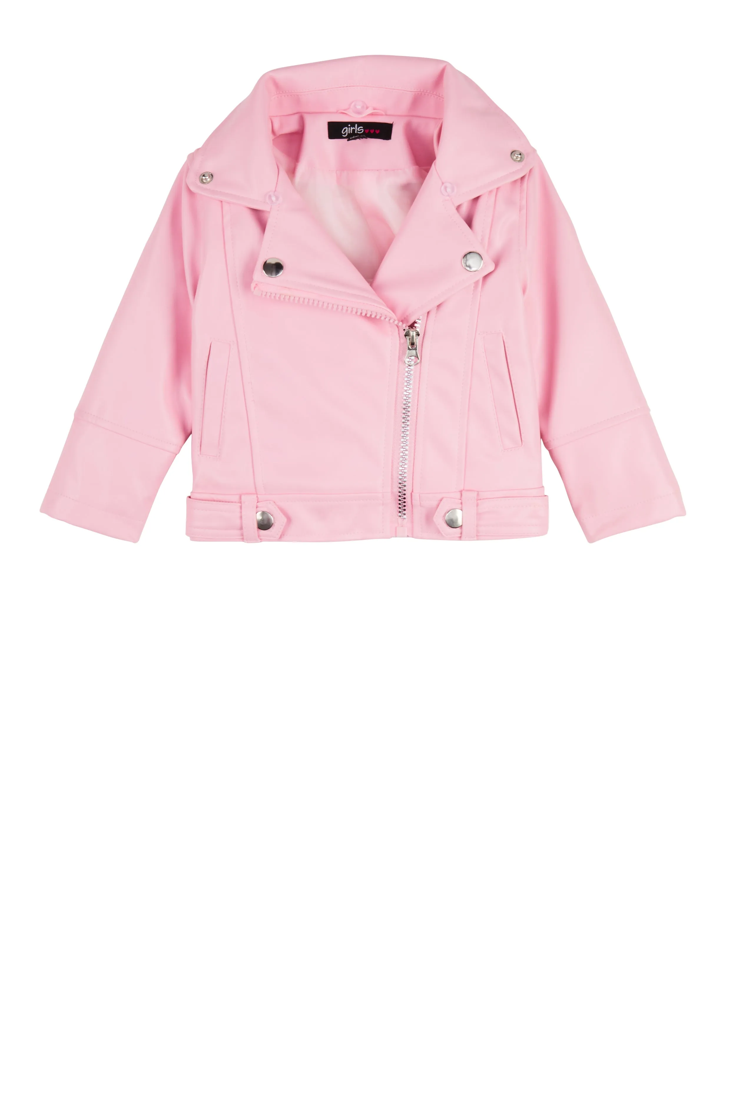 Baby Girls 12-24M Faux Fur Trim Faux Leather Moto Jacket