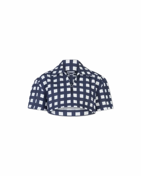 Bebi Check Cropped Top