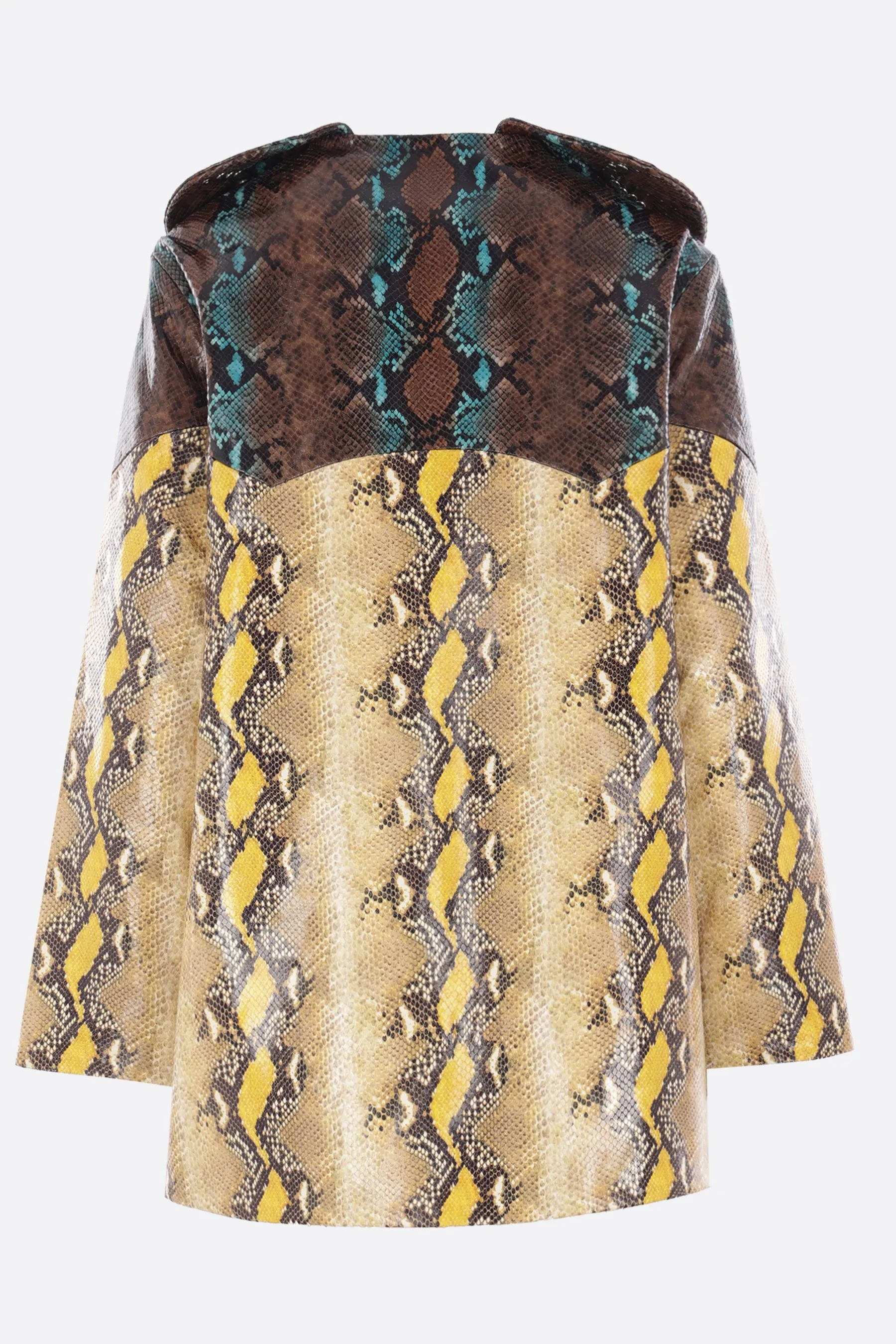 Belle coat in python-printed leather
