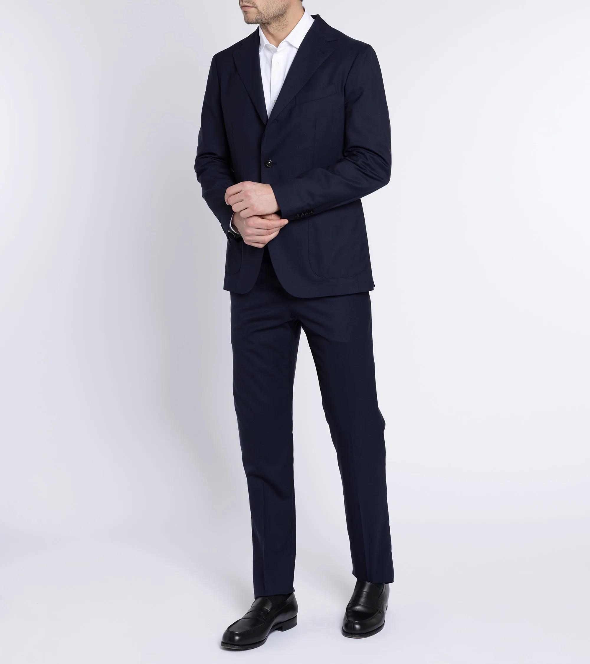 Boglioli Tropical Wool Travel Trousers: Navy