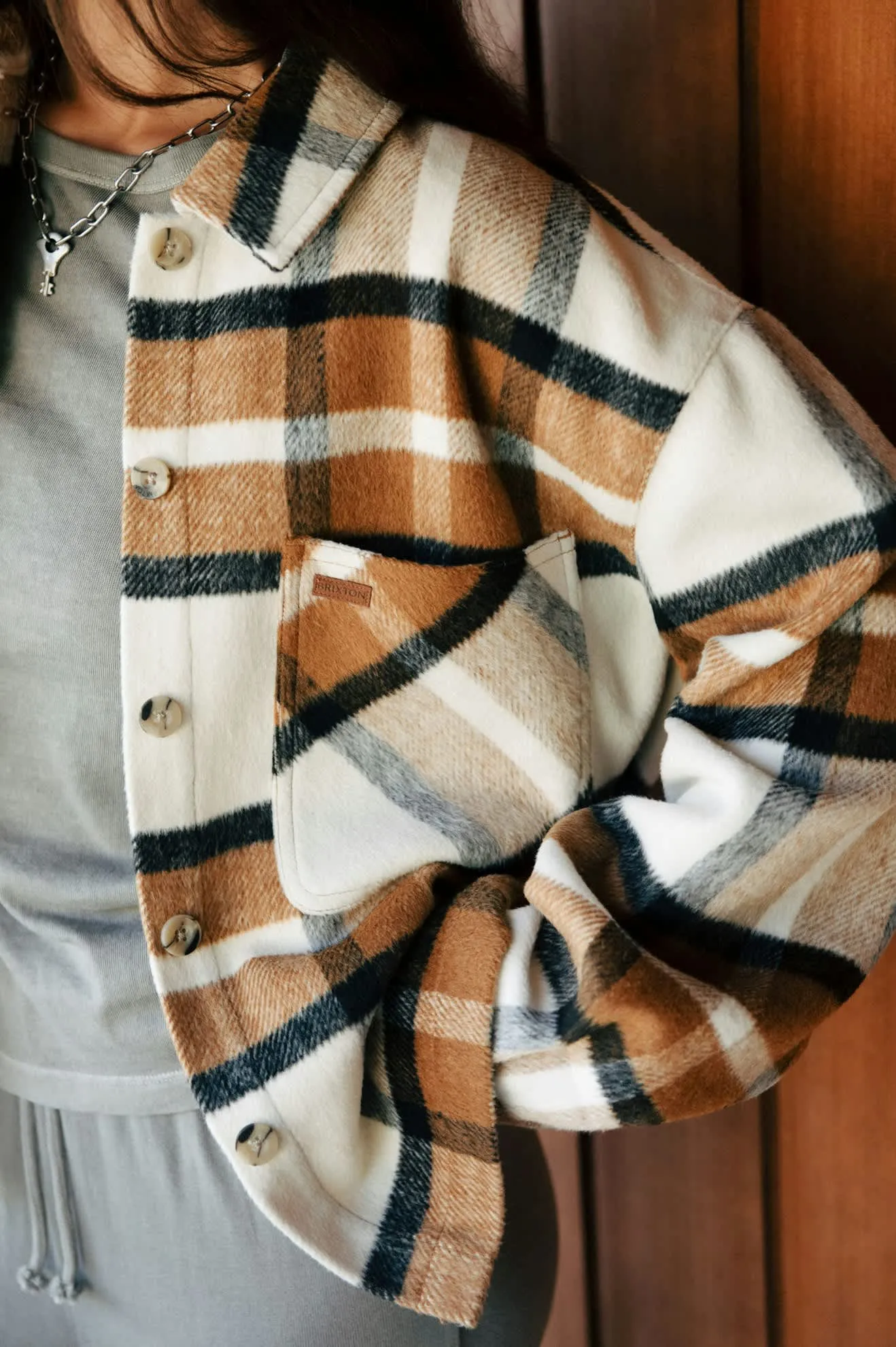 Bowery Women's Soft Brushed L/S Flannel - Washed Copper