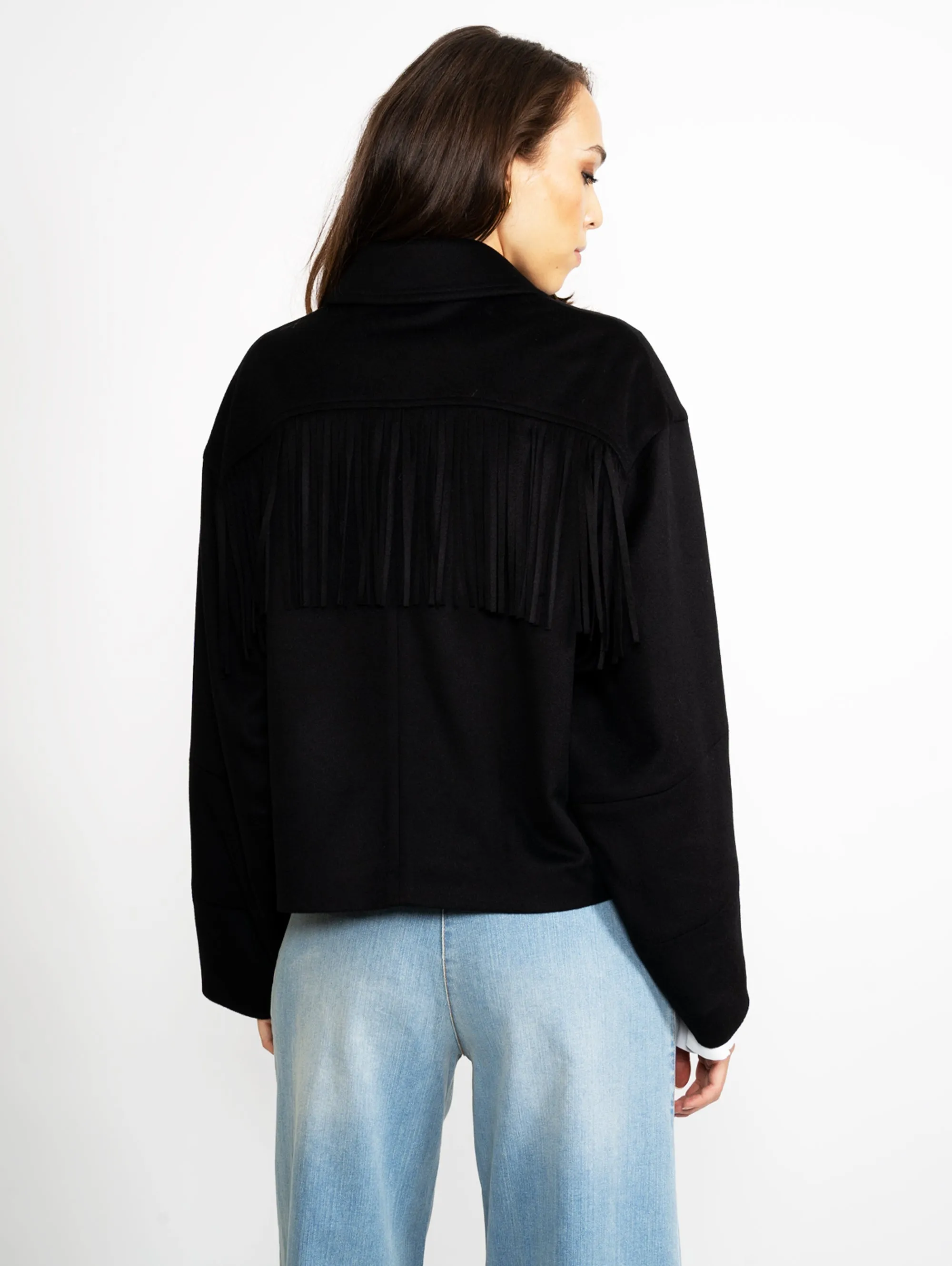Caban with Black Fringes