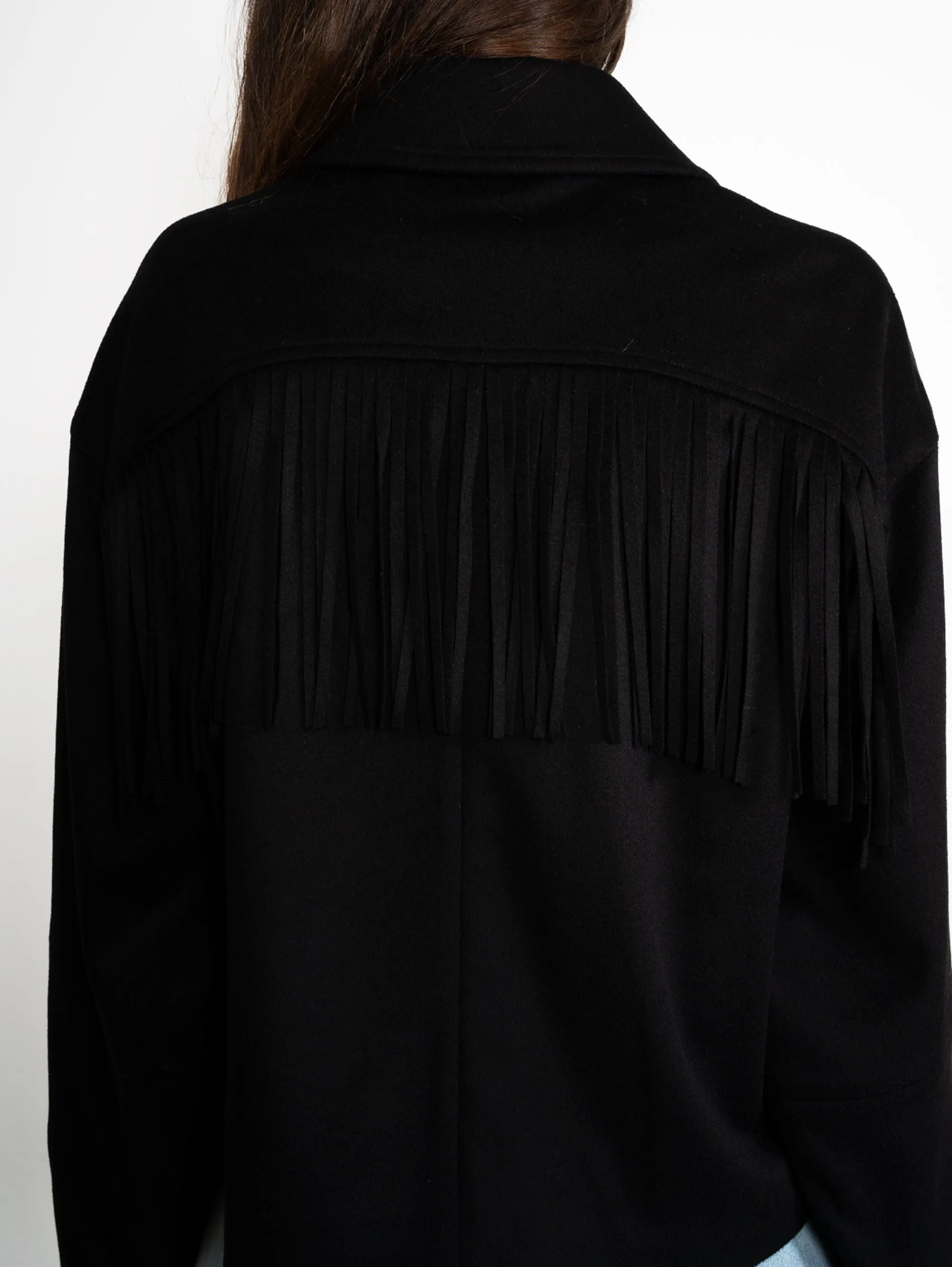 Caban with Black Fringes