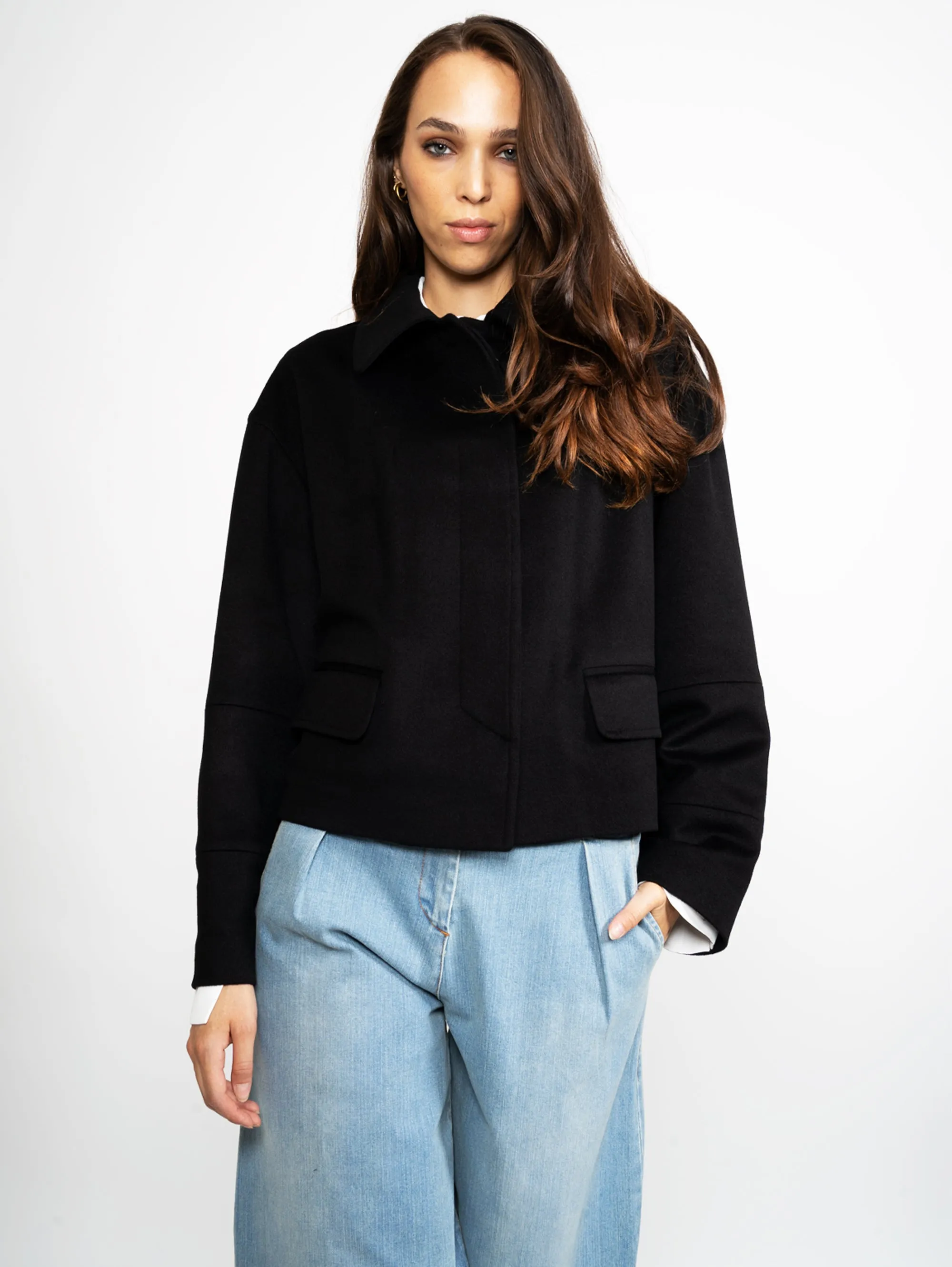 Caban with Black Fringes