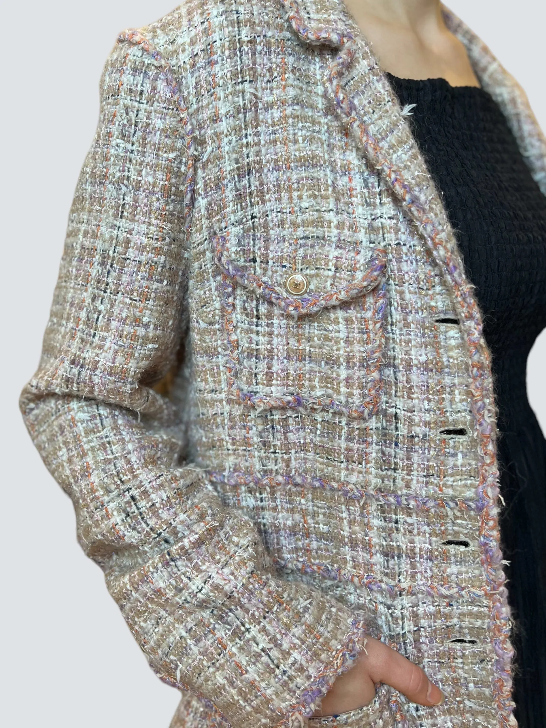 Chanel Size Medium Pink Tweed Jacket - 2007 Collection