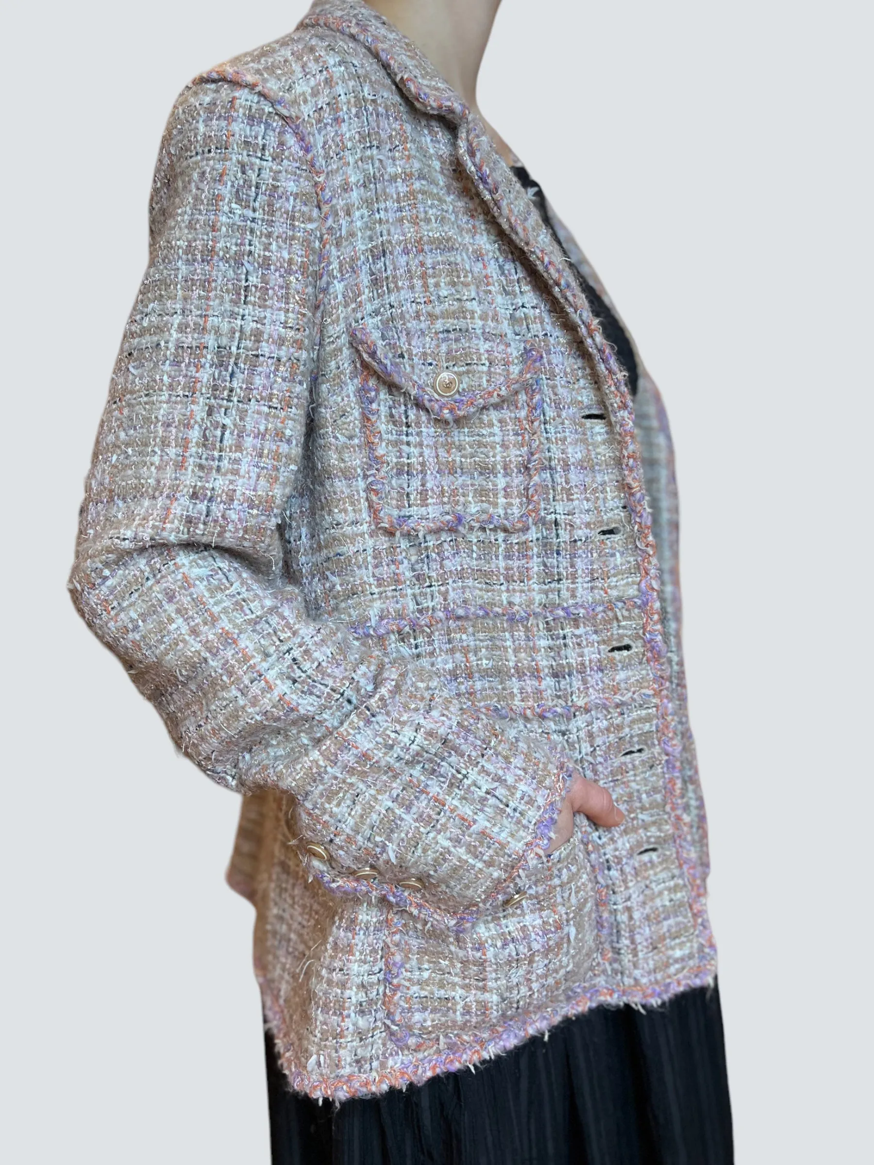 Chanel Size Medium Pink Tweed Jacket - 2007 Collection