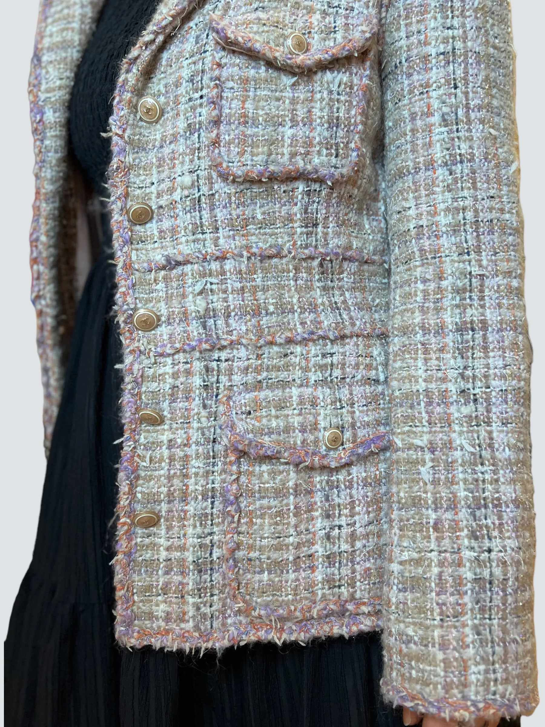 Chanel Size Medium Pink Tweed Jacket - 2007 Collection