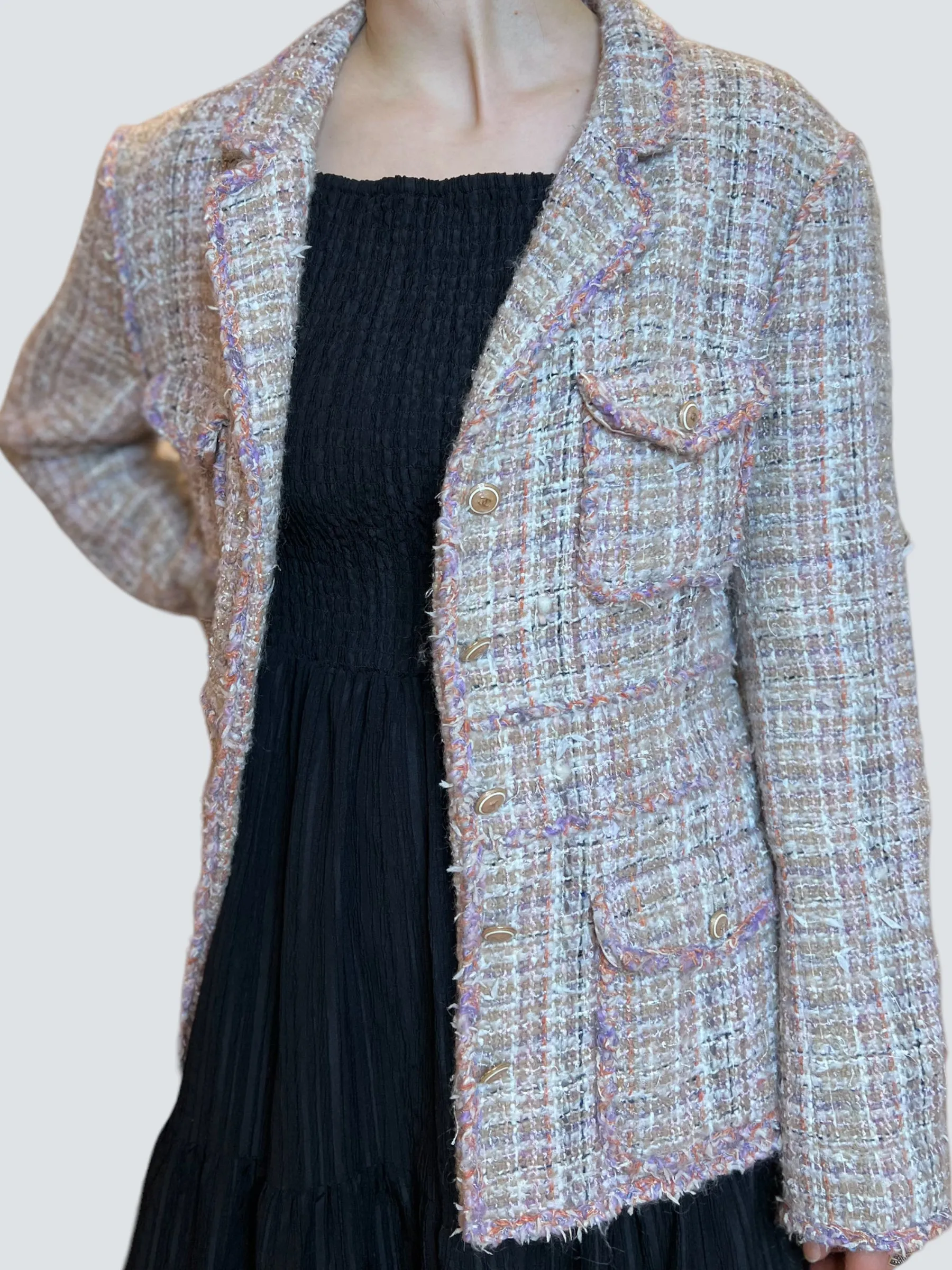 Chanel Size Medium Pink Tweed Jacket - 2007 Collection
