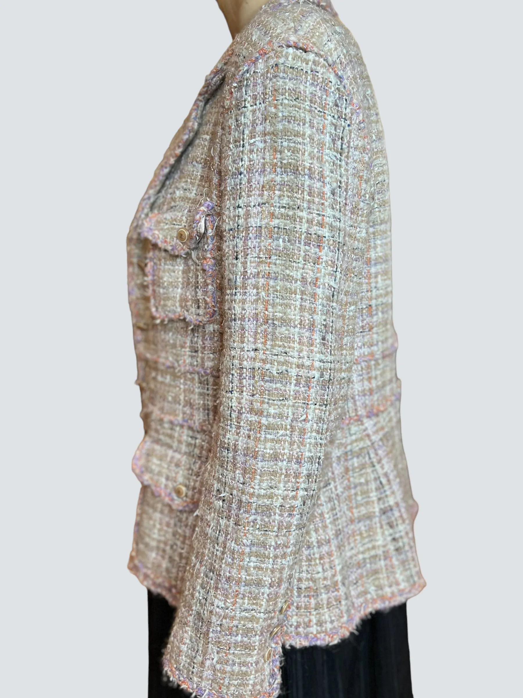 Chanel Size Medium Pink Tweed Jacket - 2007 Collection