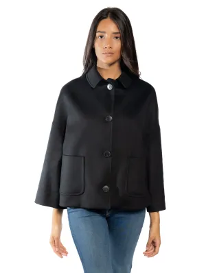 Coat with Black Shirt Collar