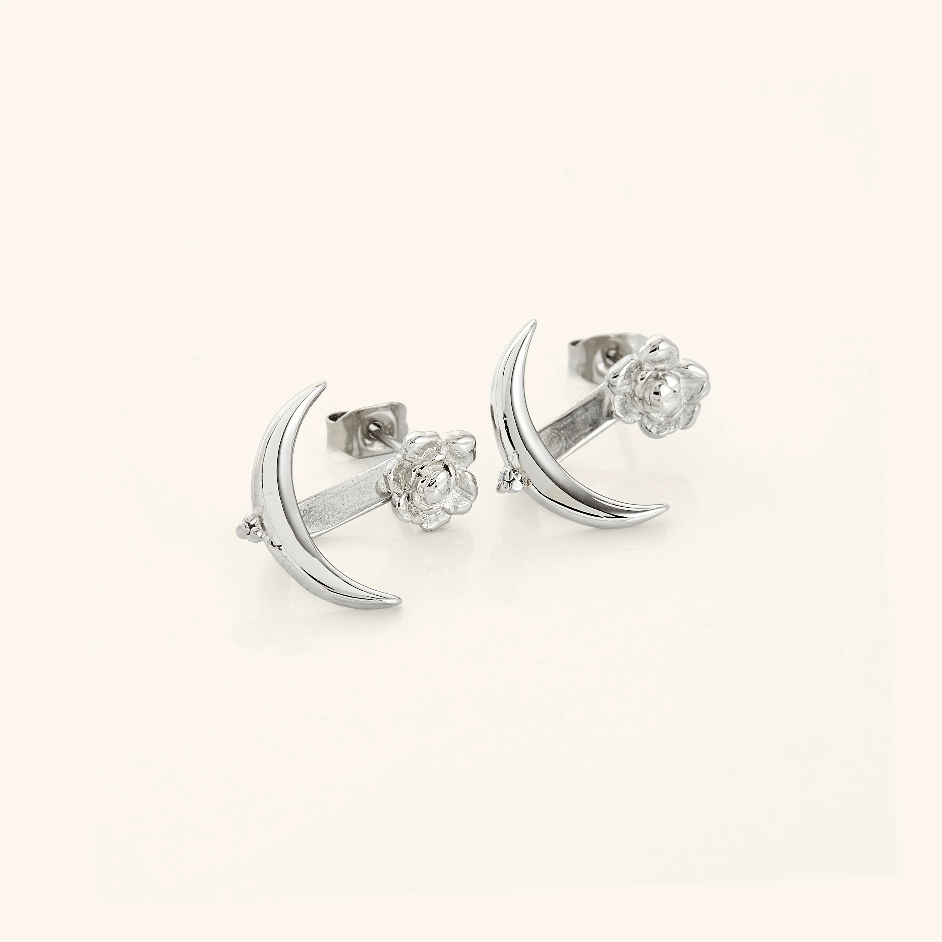Damask Rose & Crescent Jacket Earrings | VELA x Nominal
