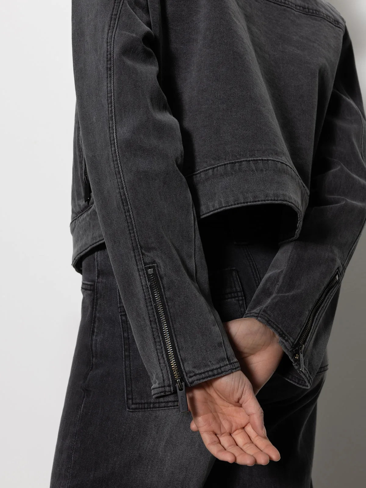 Denim Moto Jacket Dark Asphalt