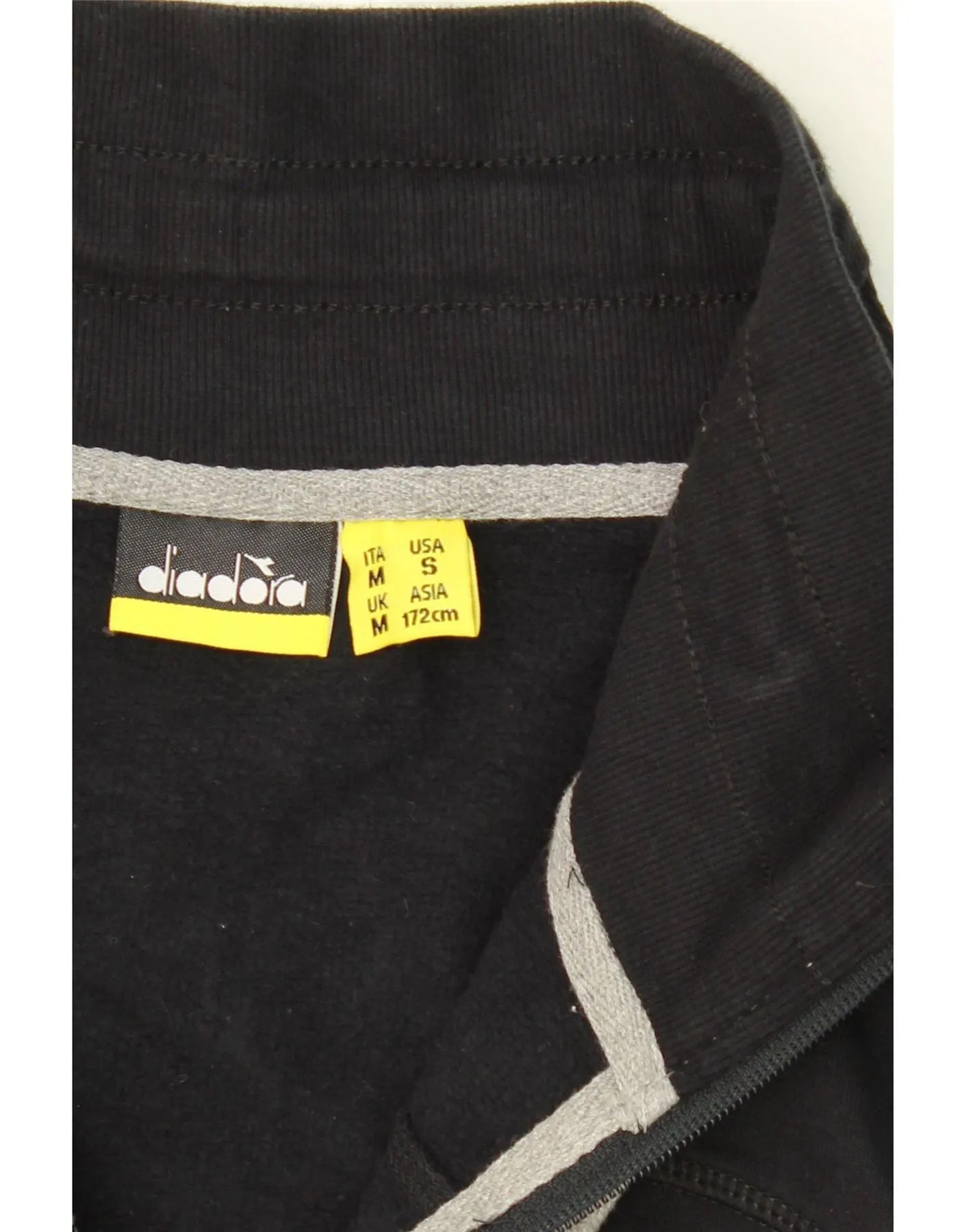 DIADORA Womens Tracksuit Top Jacket UK 14 Medium Black Cotton