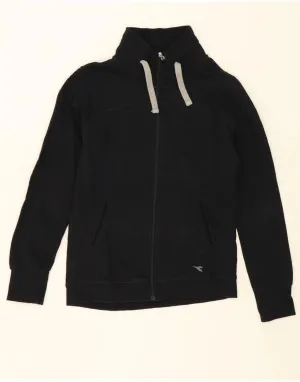DIADORA Womens Tracksuit Top Jacket UK 14 Medium Black Cotton