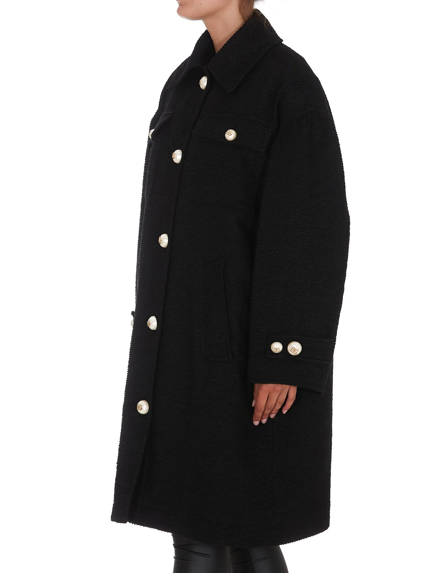 Dolce & Gabbana Pearl Embellished Coat