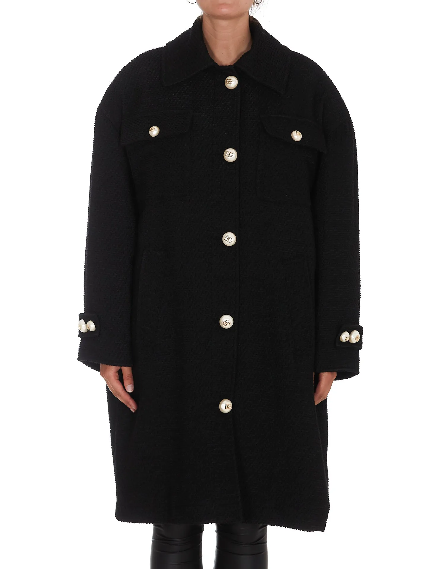 Dolce & Gabbana Pearl Embellished Coat