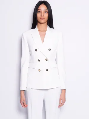 Double Breasted Blazer with White Metal Buttons