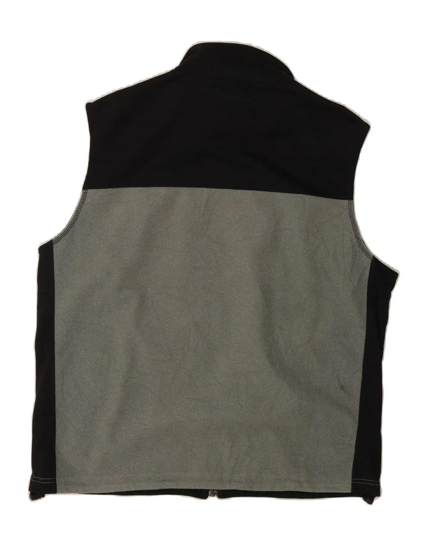 EDDIE BAUER Mens Fleece Gilet UK 40 Large Grey Colourblock Polyester
