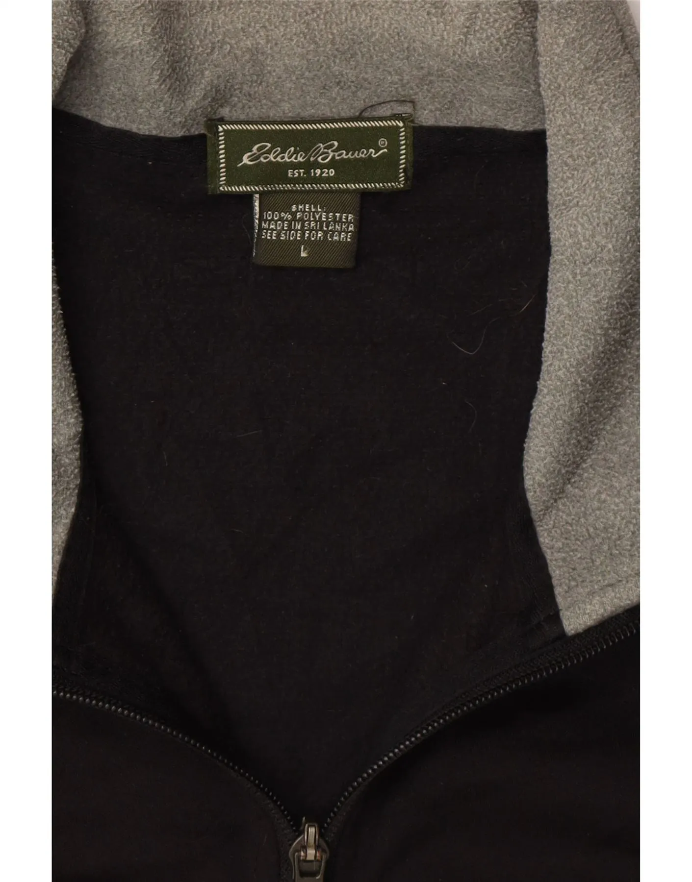 EDDIE BAUER Mens Fleece Gilet UK 40 Large Grey Colourblock Polyester