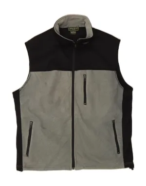 EDDIE BAUER Mens Fleece Gilet UK 40 Large Grey Colourblock Polyester