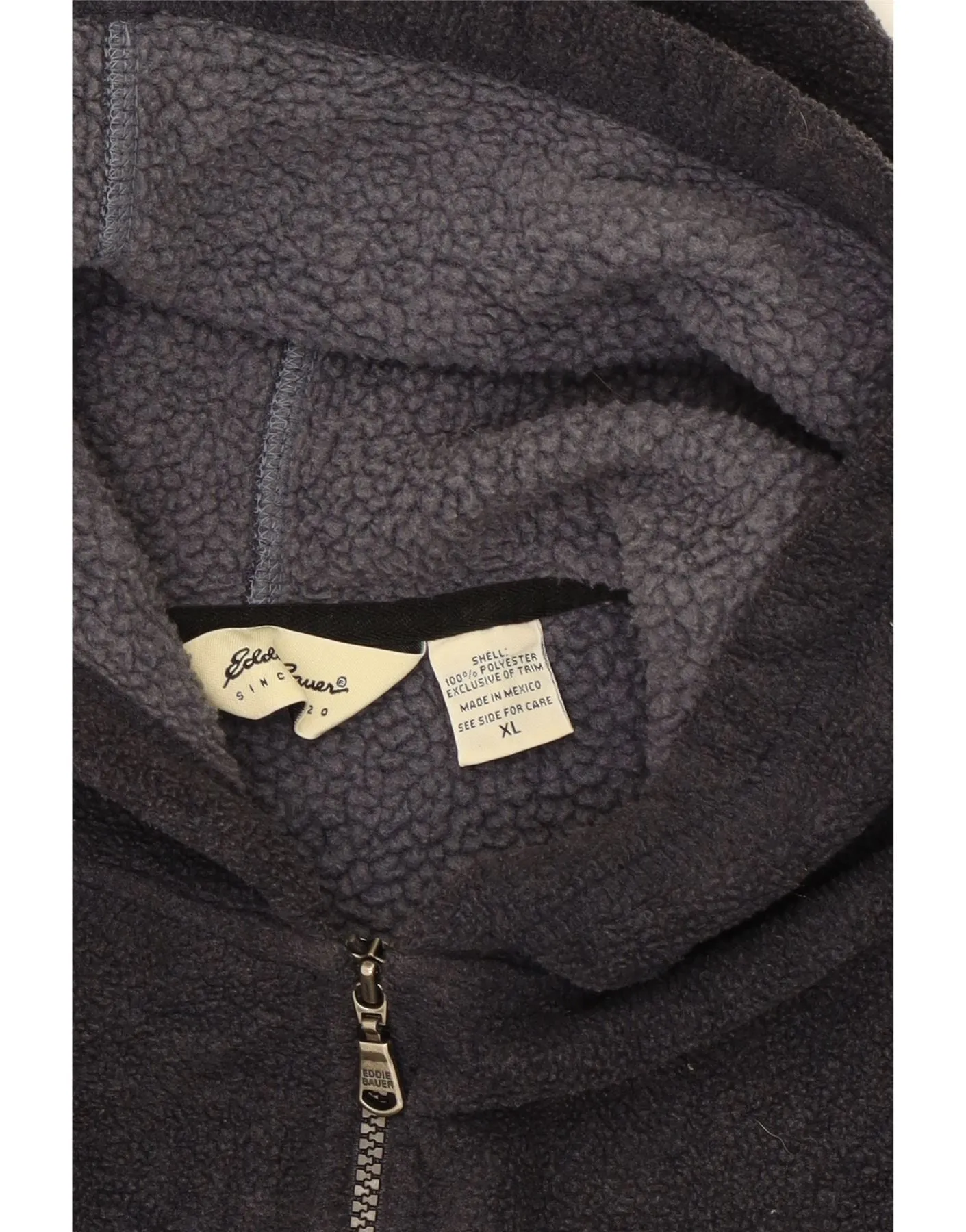EDDIE BAUER Womens Hooded Fleece Jacket UK 18 XL Grey Polyester