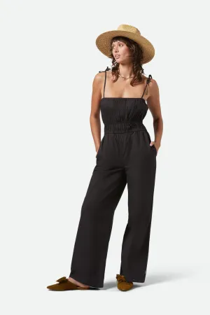Eden Smocked Jumpsuit - Black