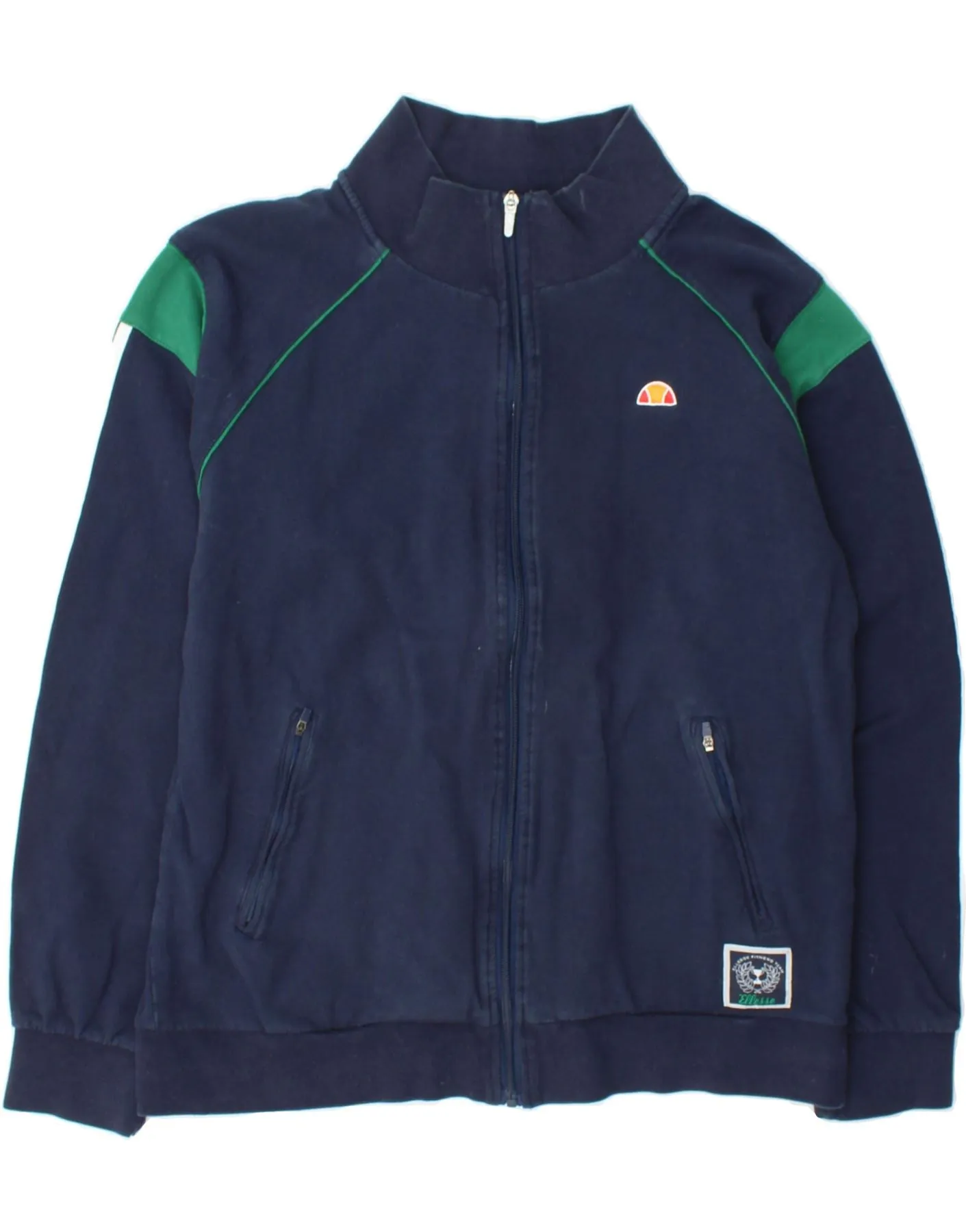 ELLESSE Mens Tracksuit Top Jacket XL Navy Blue Cotton