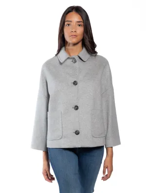 Gray Shirt Collar Coat