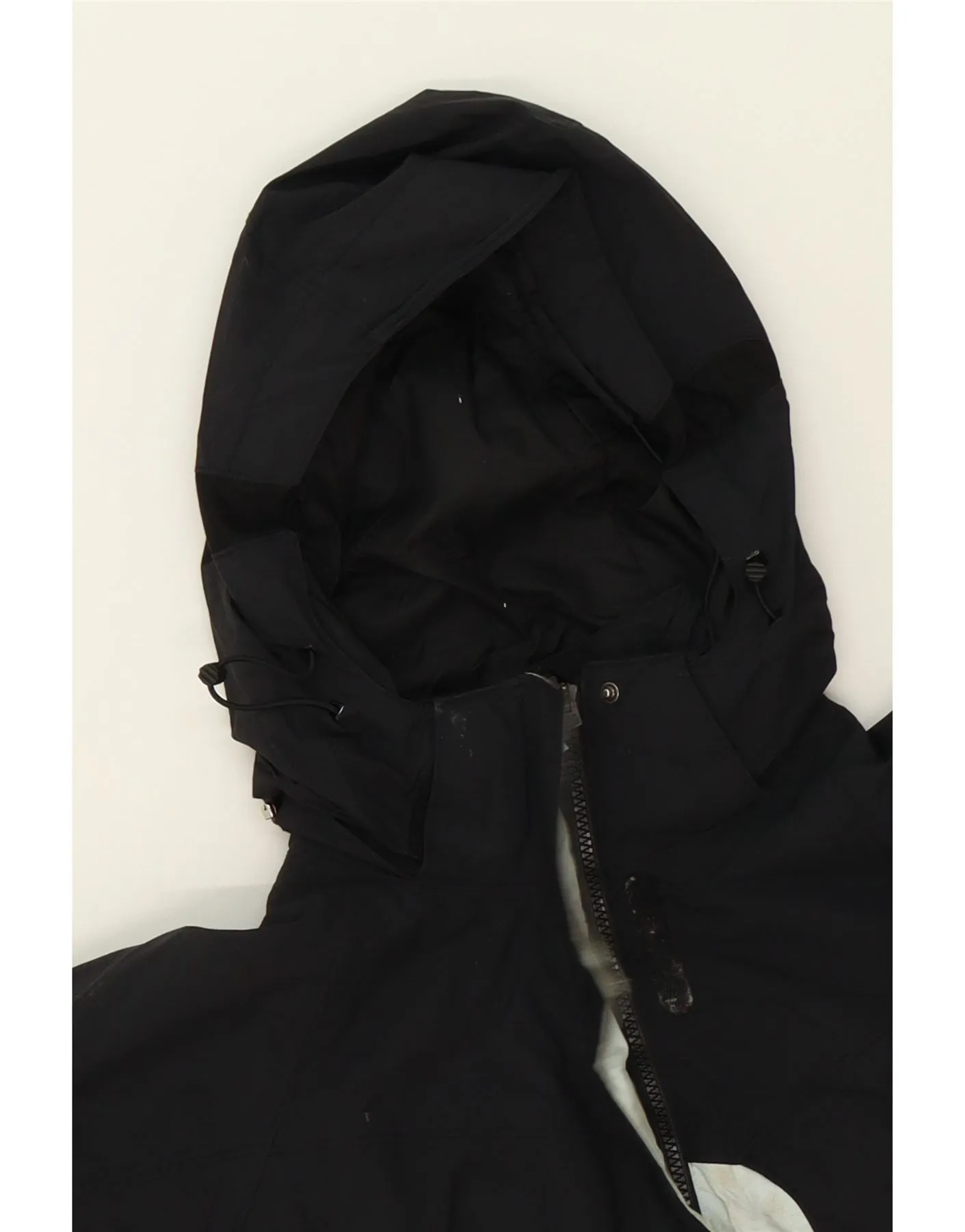 HELLY HANSEN Womens Hooded Rain Jacket UK 14 Medium Black Nylon