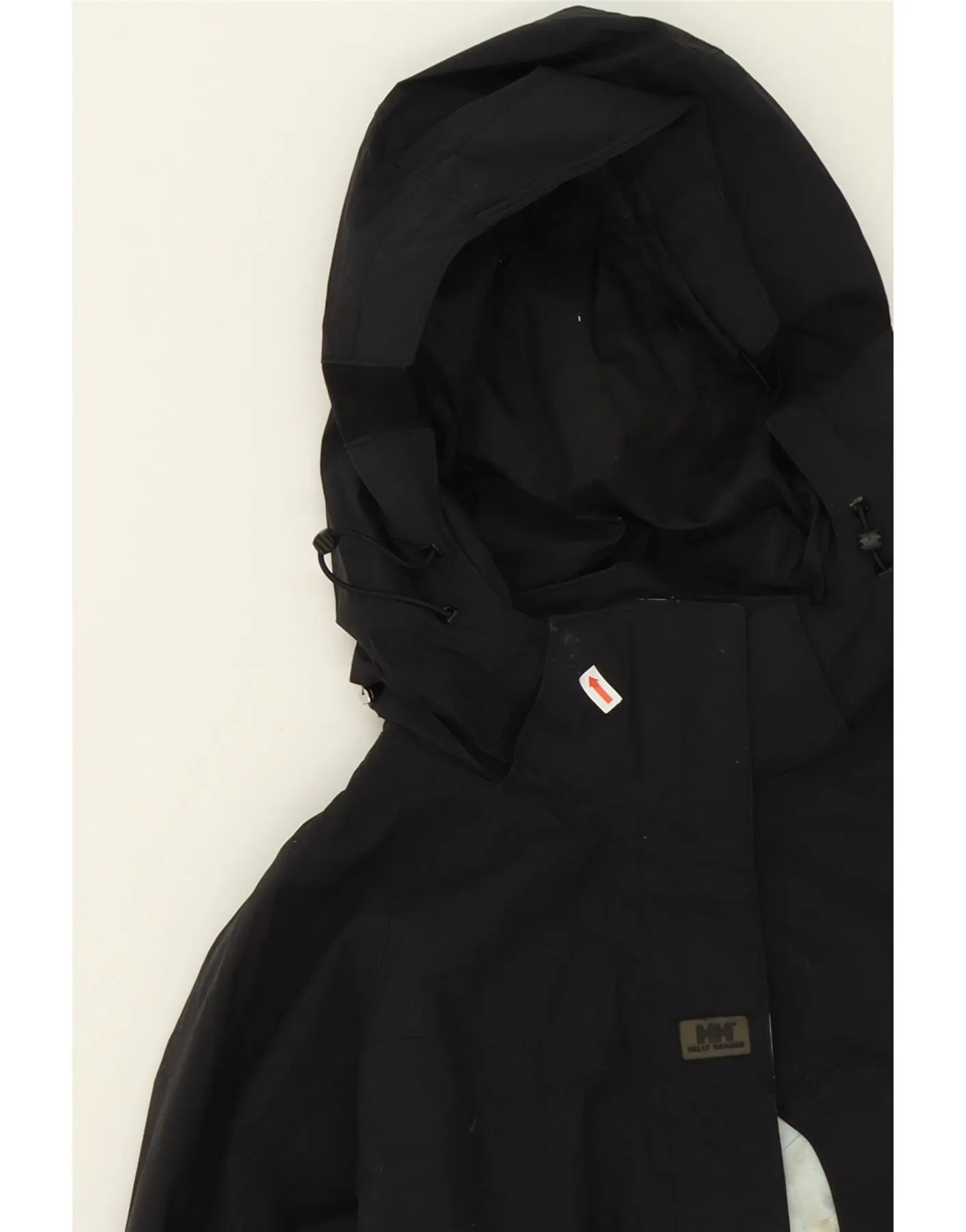 HELLY HANSEN Womens Hooded Rain Jacket UK 14 Medium Black Nylon