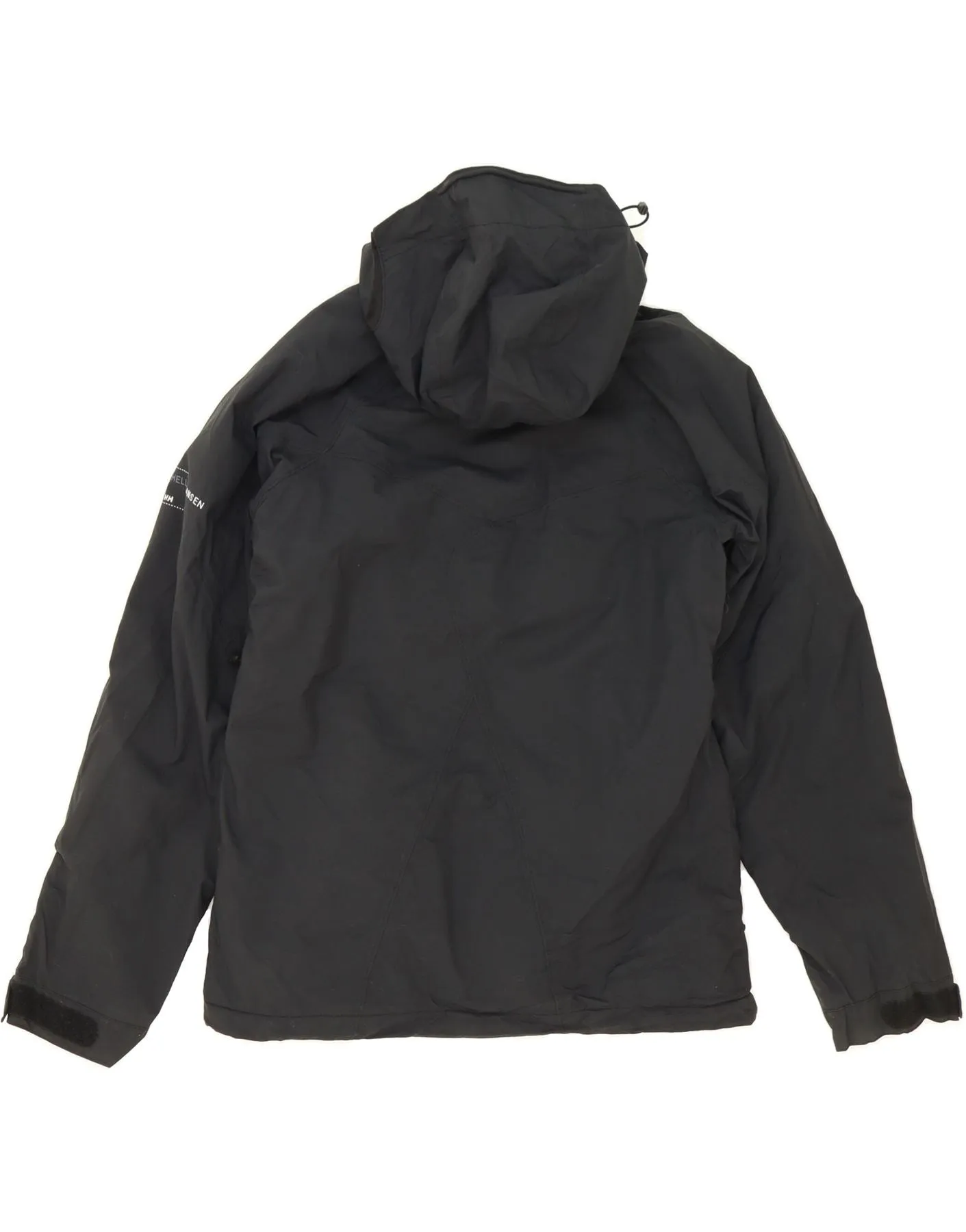HELLY HANSEN Womens Hooded Rain Jacket UK 14 Medium Black Nylon