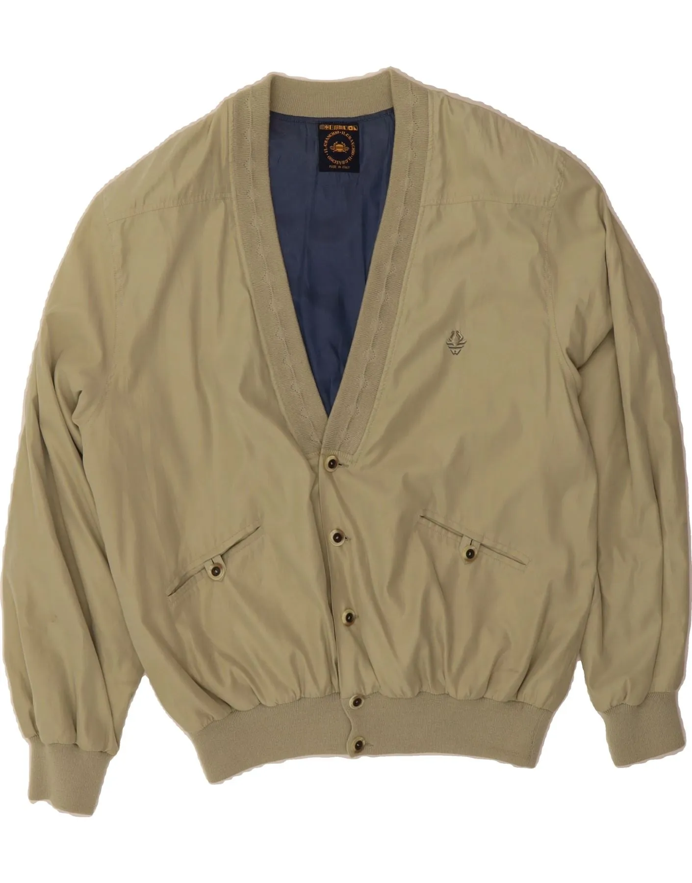IL GRANCHIO Mens Bomber Jacket UK 40 Large Grey
