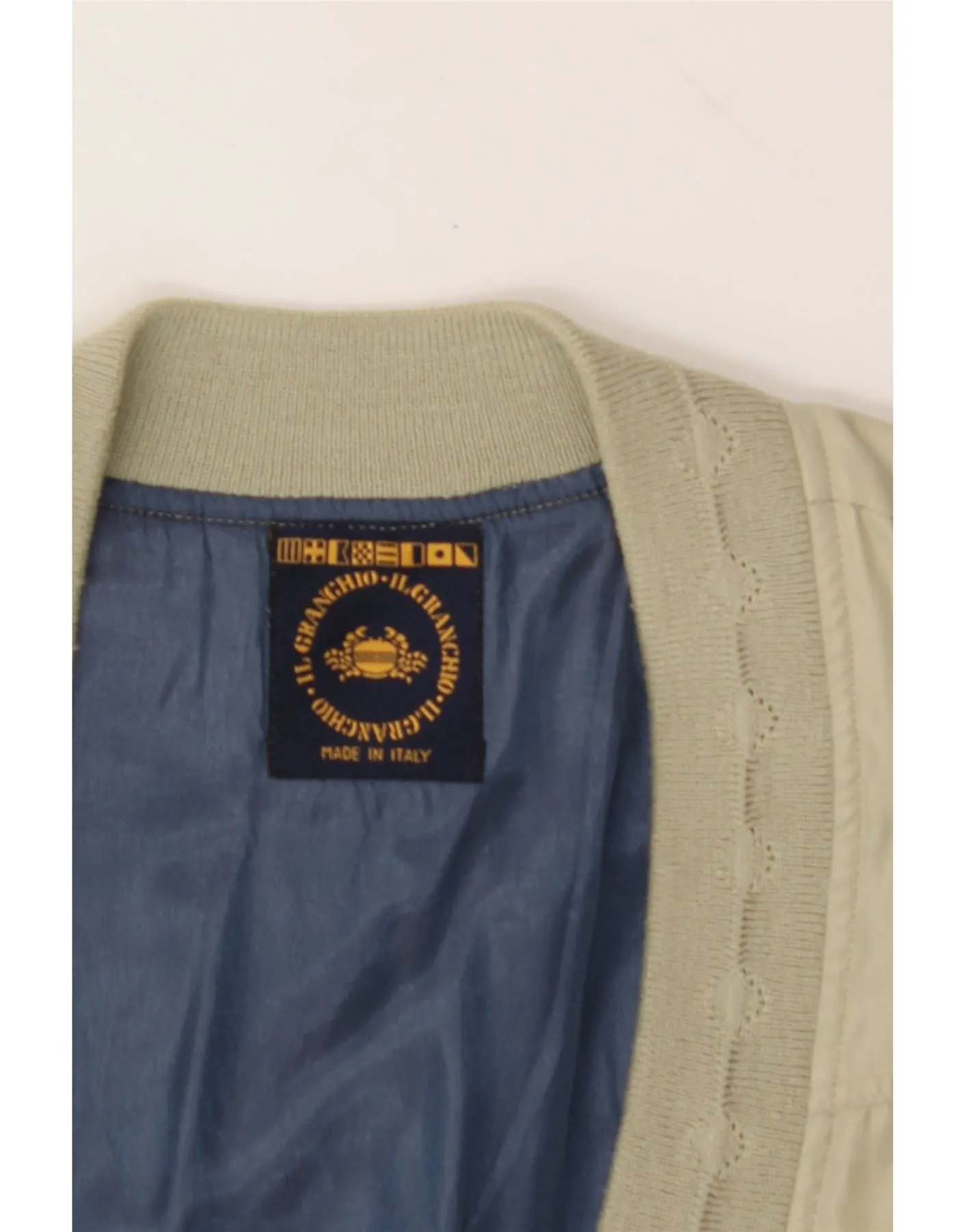 IL GRANCHIO Mens Bomber Jacket UK 40 Large Grey