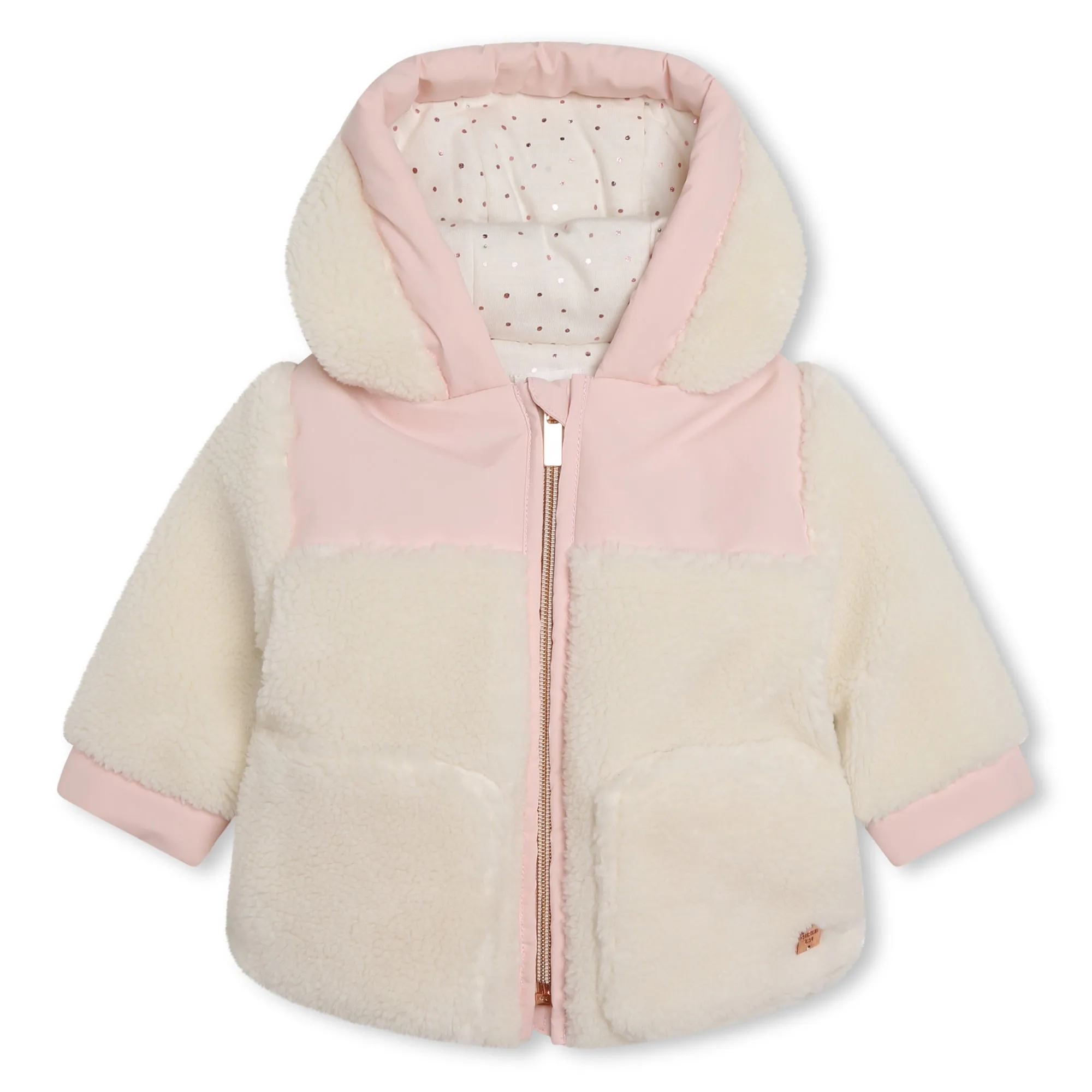 Ivory Colorblock Fleece Jacket