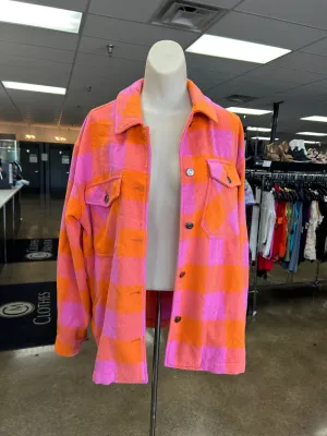 Jacket Shirt By Velvet Heart In Orange & Pink, Size:M