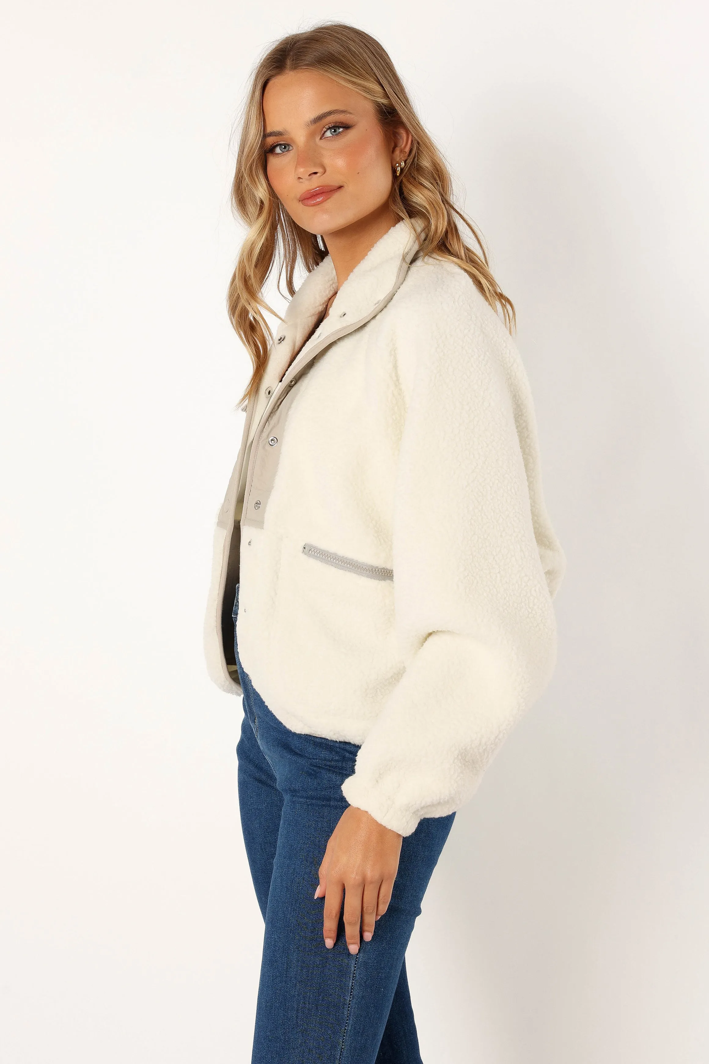 Josephine Zip Front Jacket - Ivory