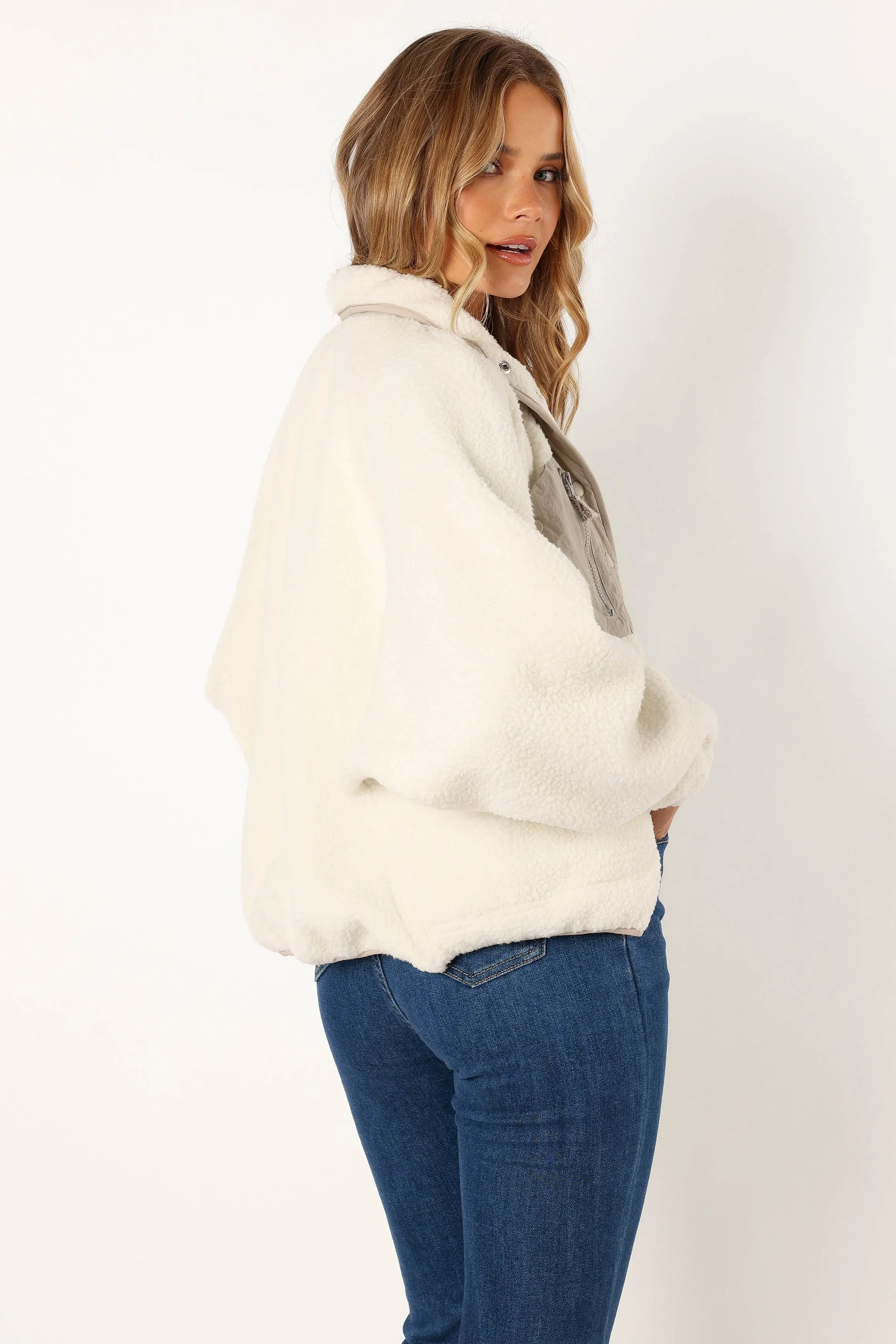 Josephine Zip Front Jacket - Ivory