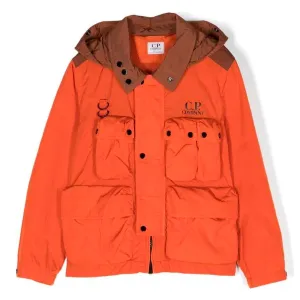 Kids CP Company Orange Chrome Goggle Jacket