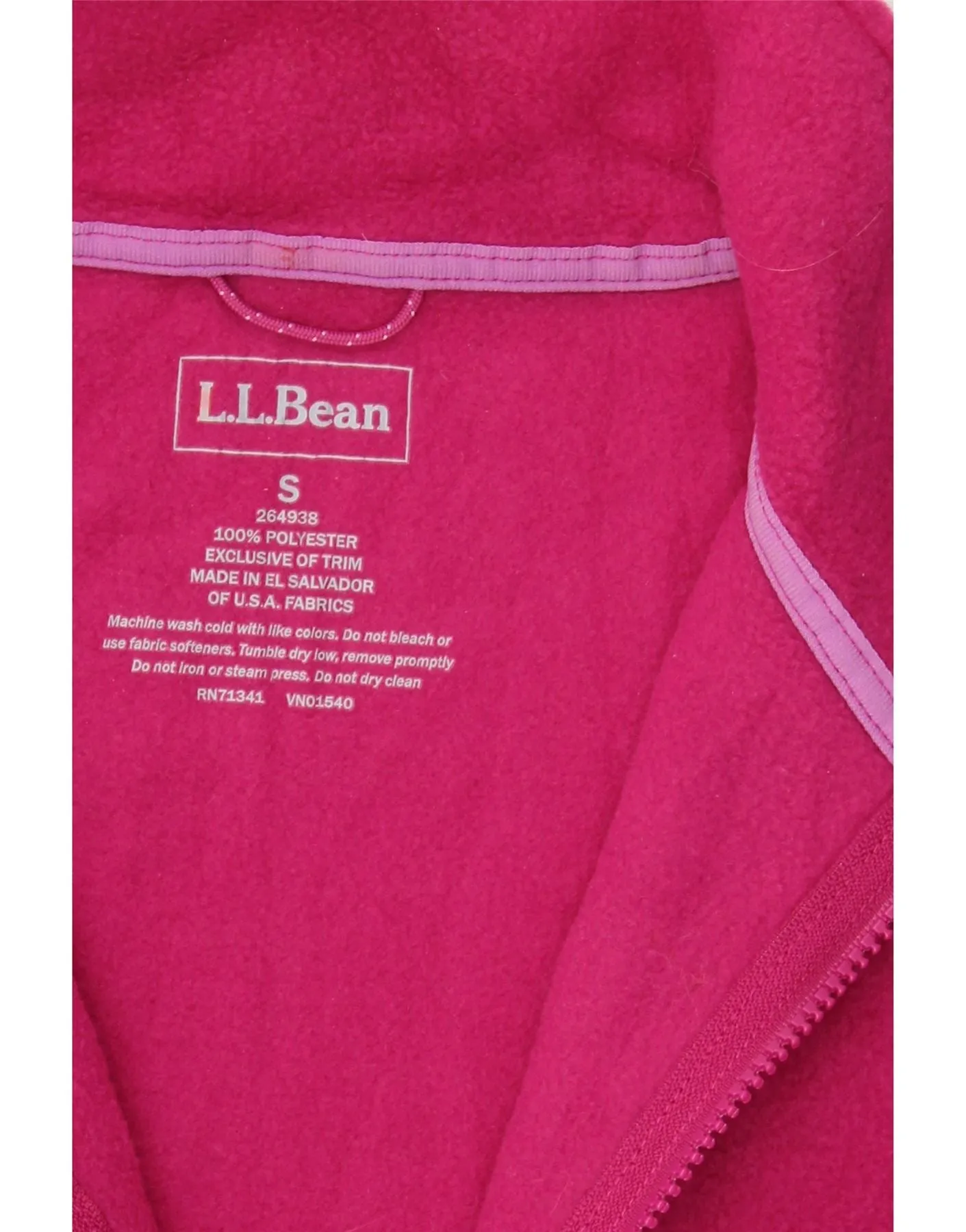 L.L.BEAN Womens Fleece Gilet UK 10 Small Pink Polyester